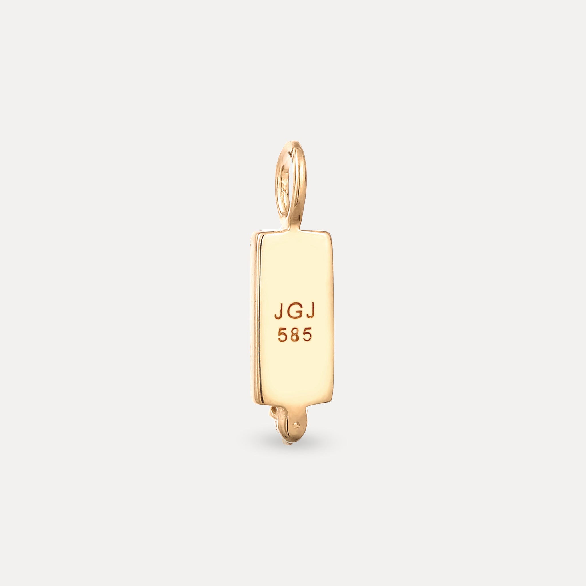 Sapphire Engravable Brick Tag Pendant | 14k Gold