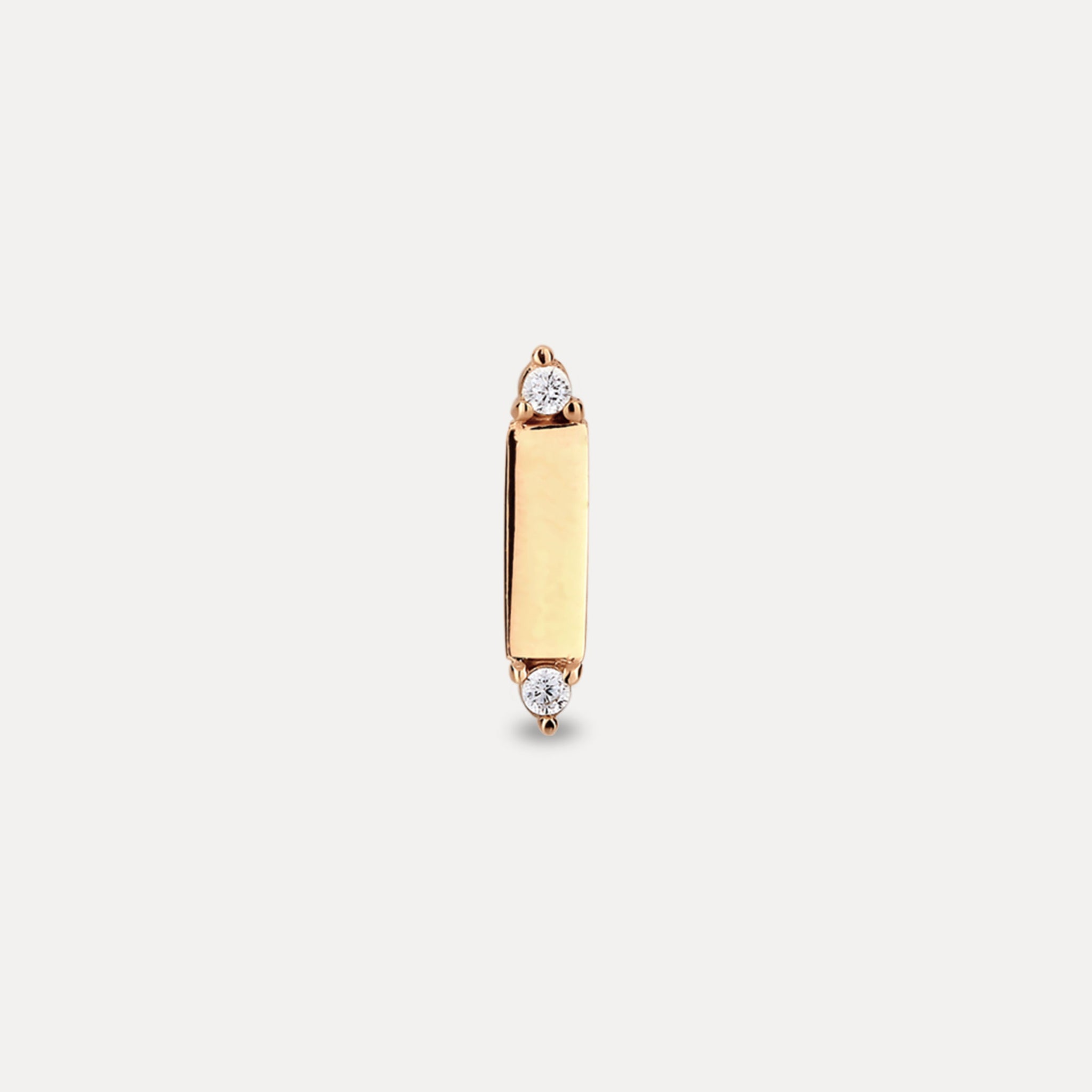 Sapphire Brick Tag Stud Earrings - Single | 14k Gold