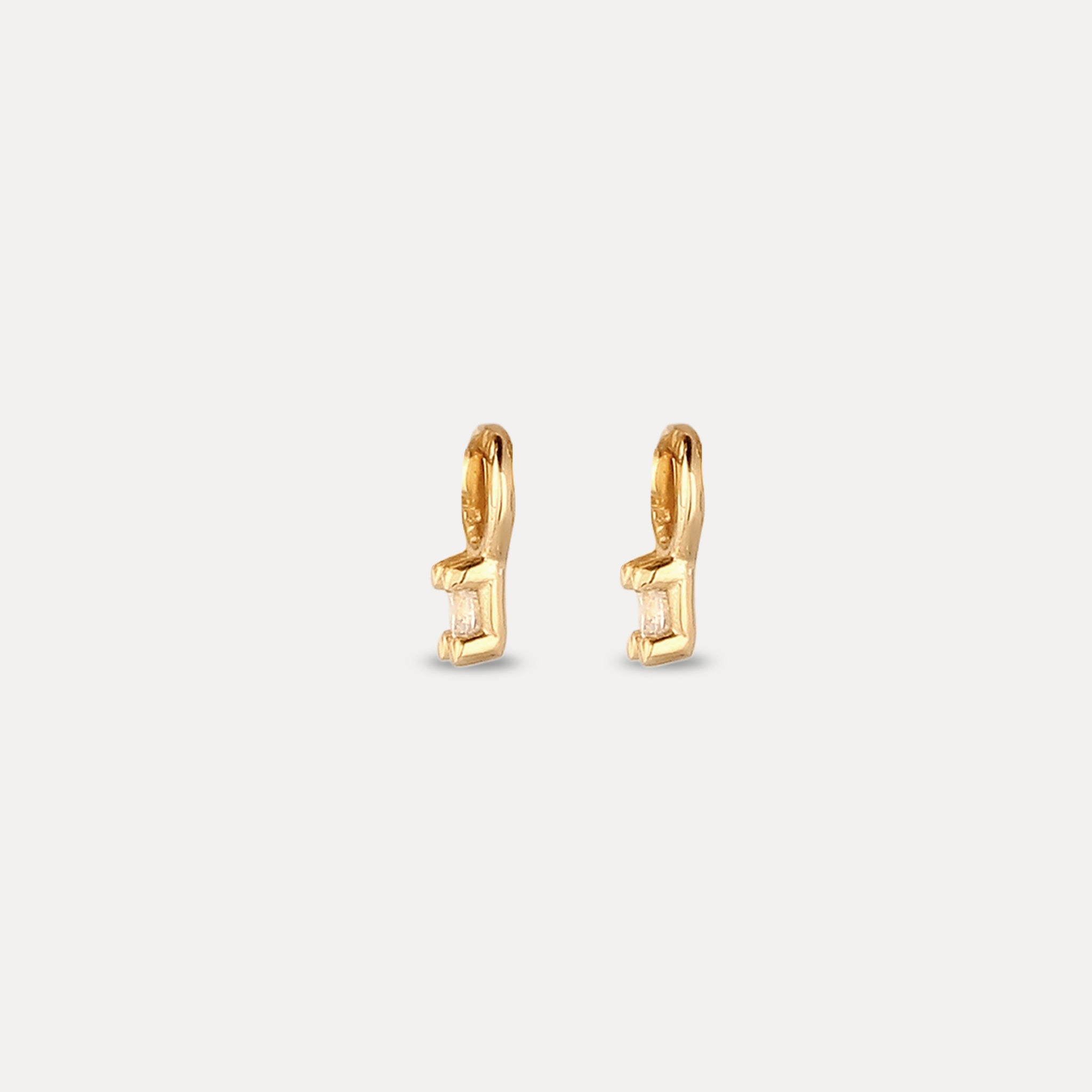 Sapphire Triple Shape Huggie Earrings