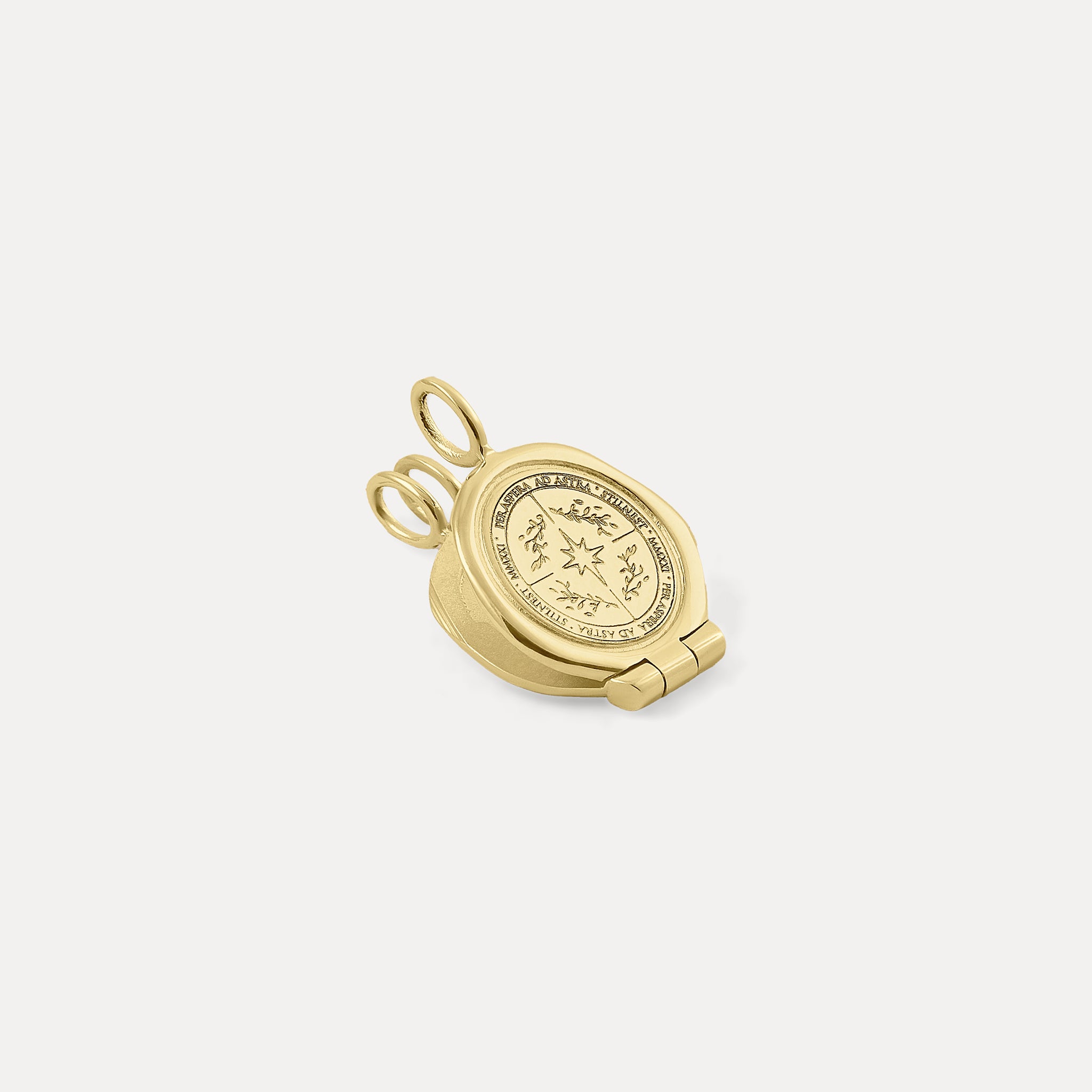 Ad Astra Seal Locket Necklace | 14k Gold