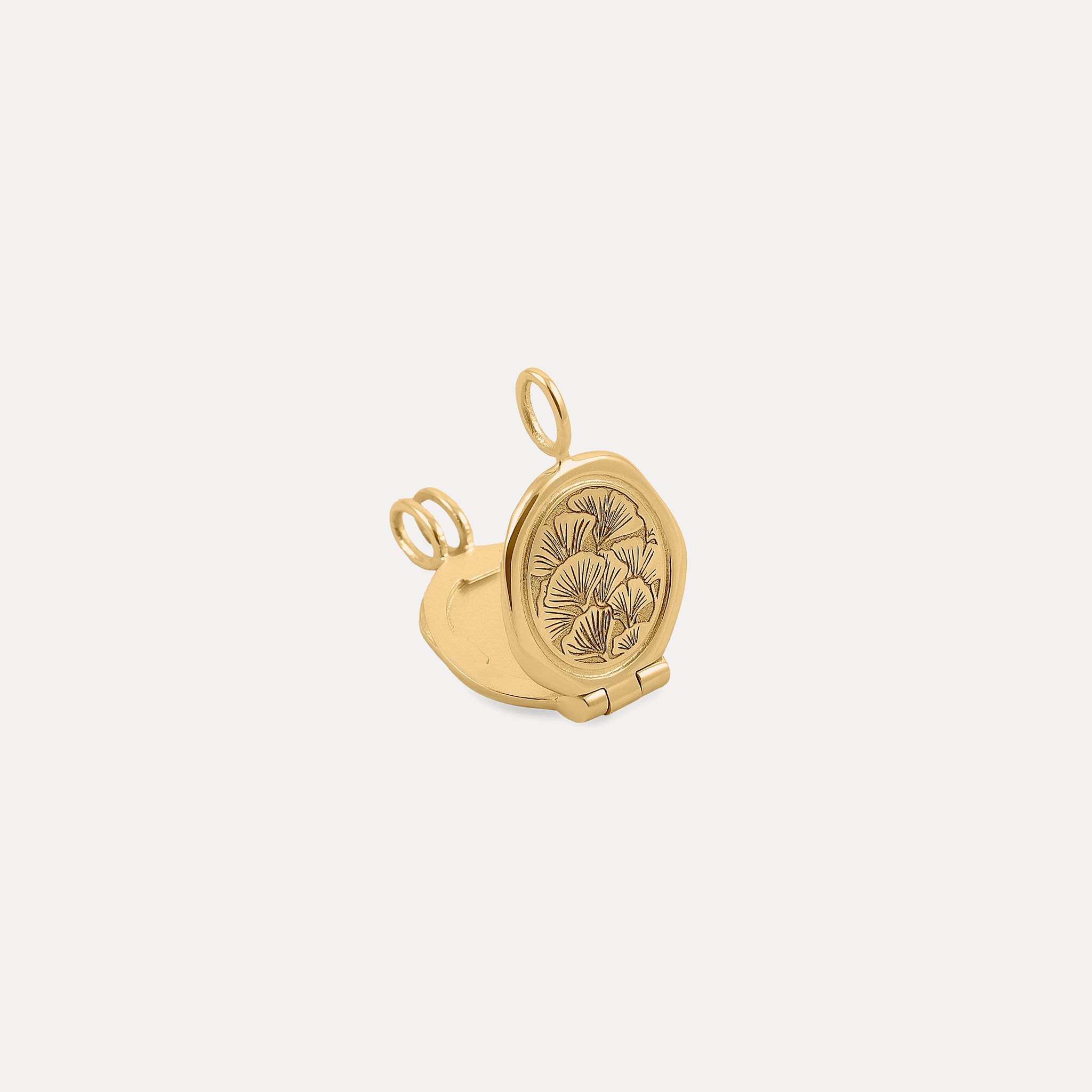 Nouveau Flower Seal Locket Pendant