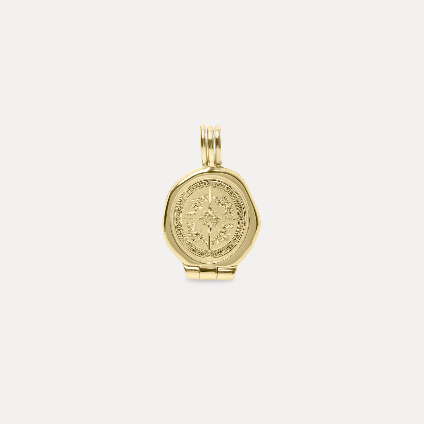Ad Astra Seal Locket Necklace | 14k Gold