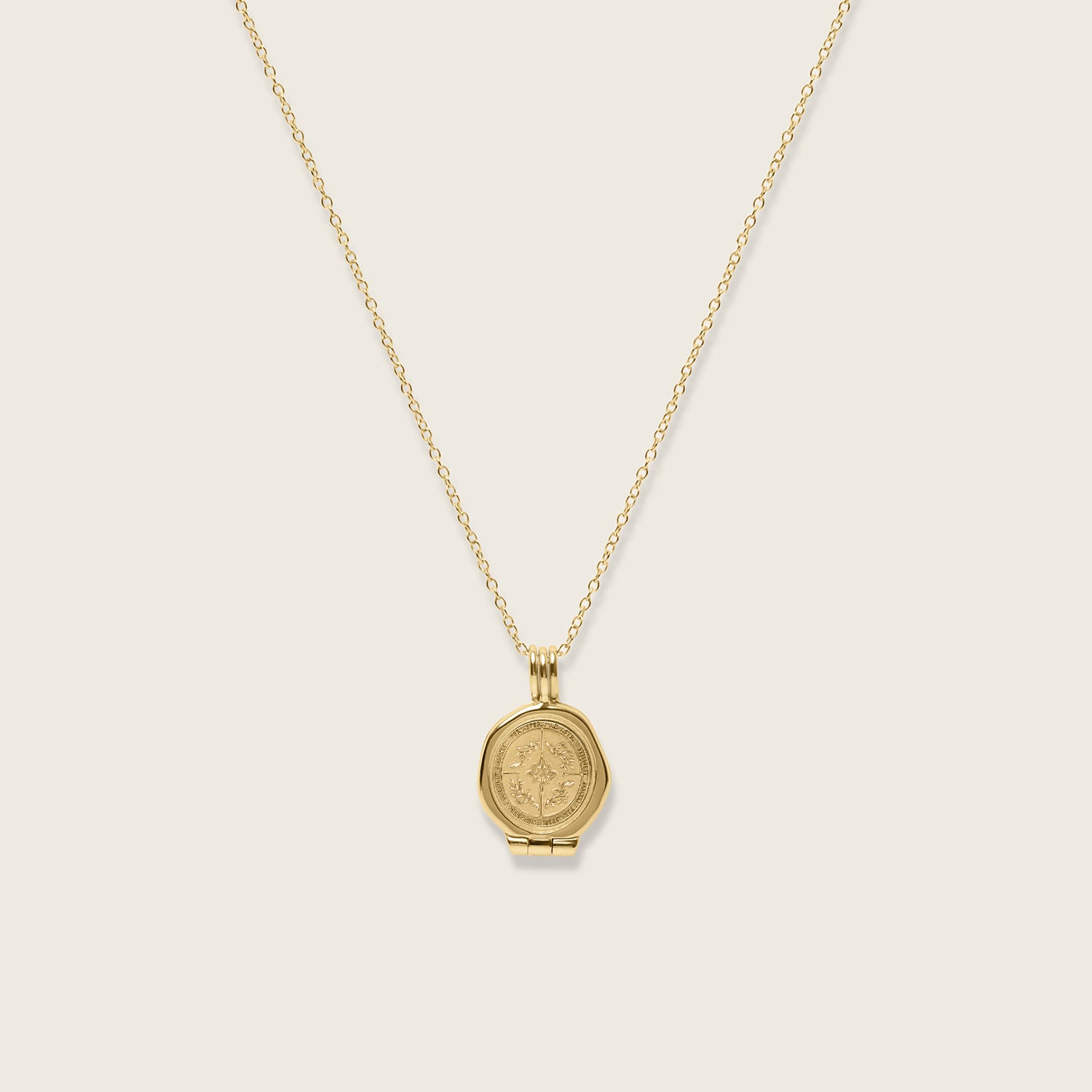 Ad Astra Seal Locket Necklace | 14k Gold