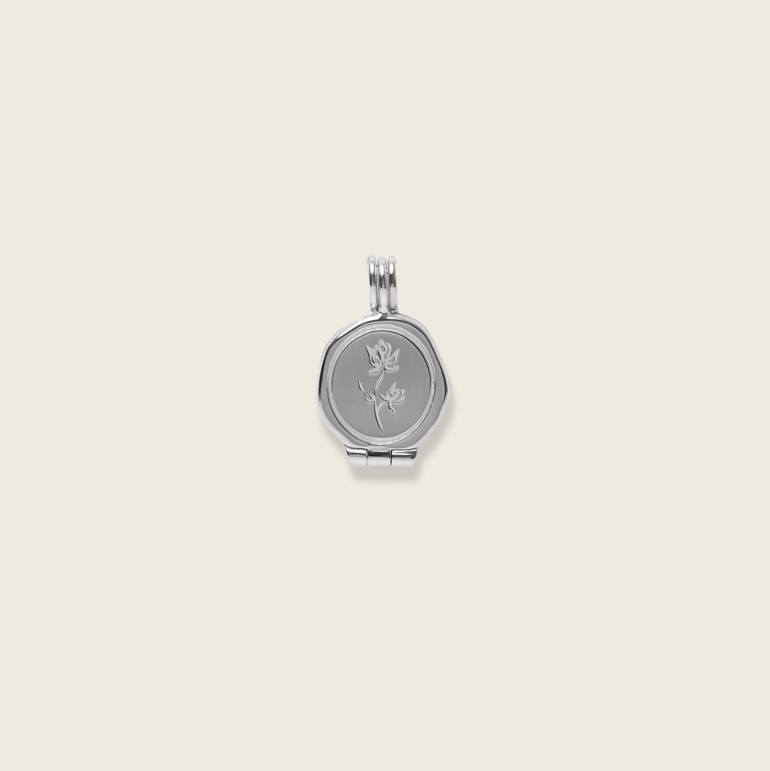 Floral Seal Locket Pendant