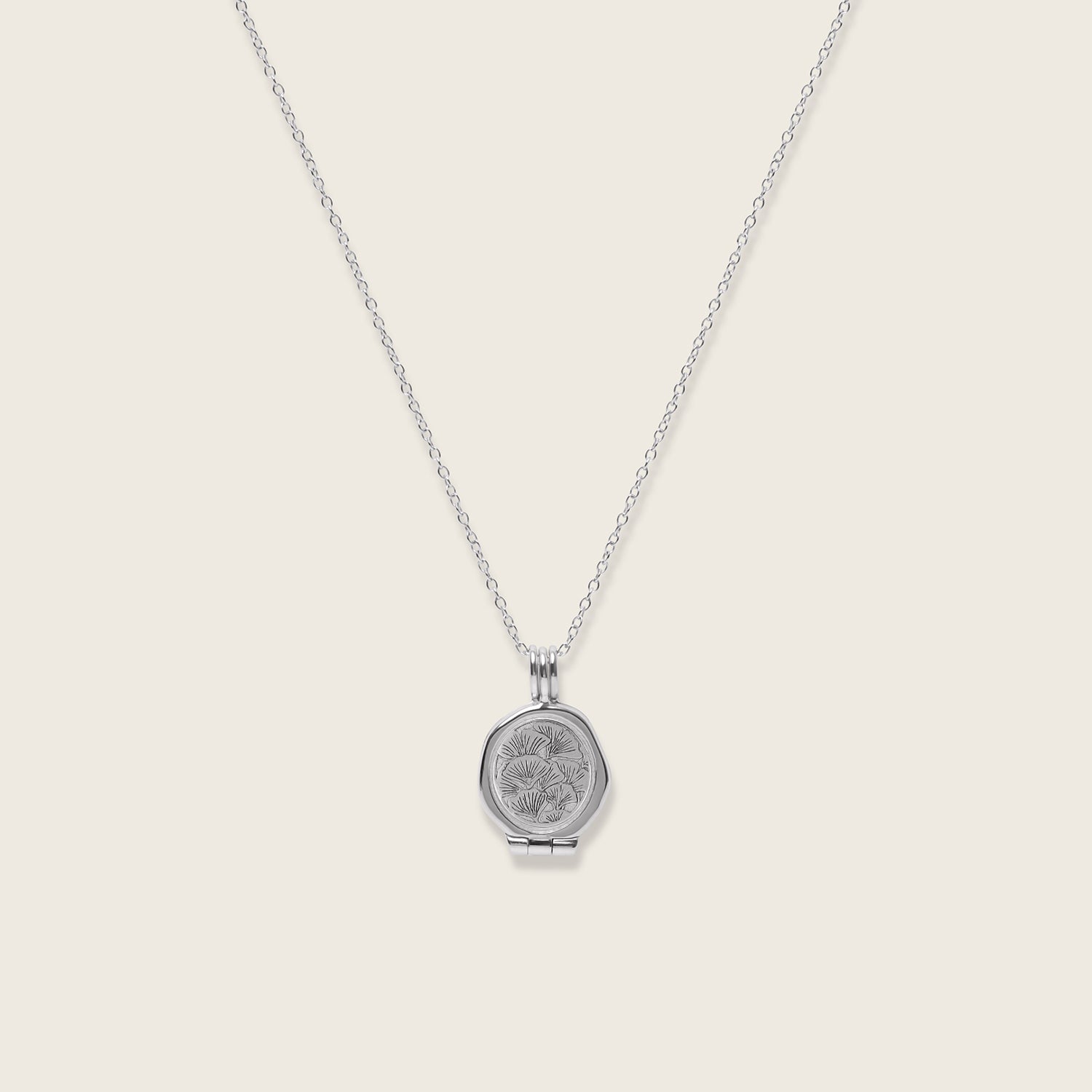 Nouveau Flower Seal Locket Necklace