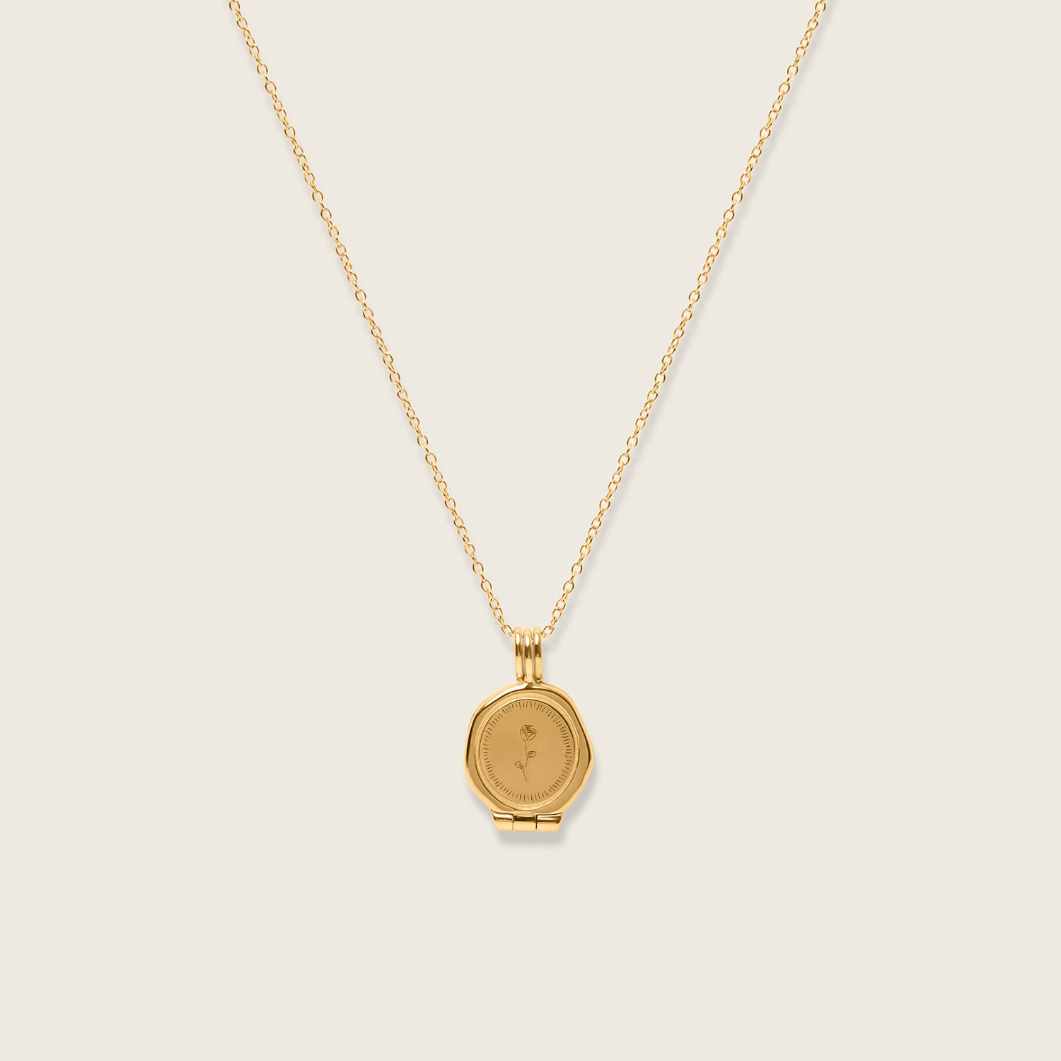Rose Seal Locket Necklace