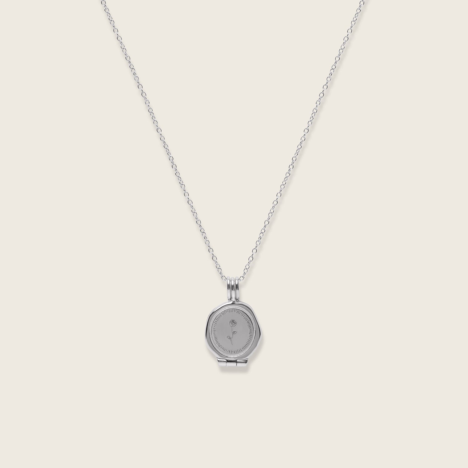 Rose Seal Locket Necklace