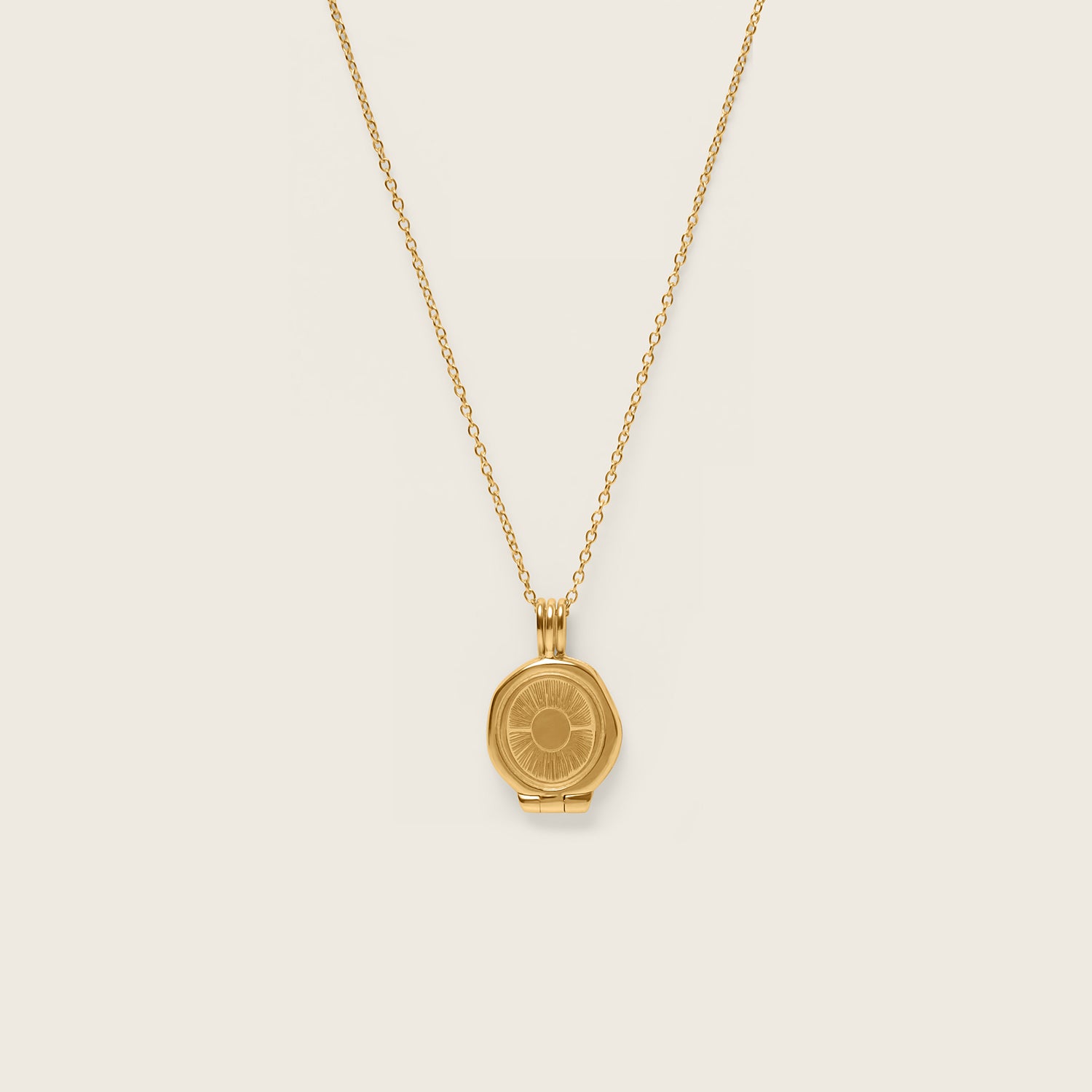Sun Seal Locket Necklace