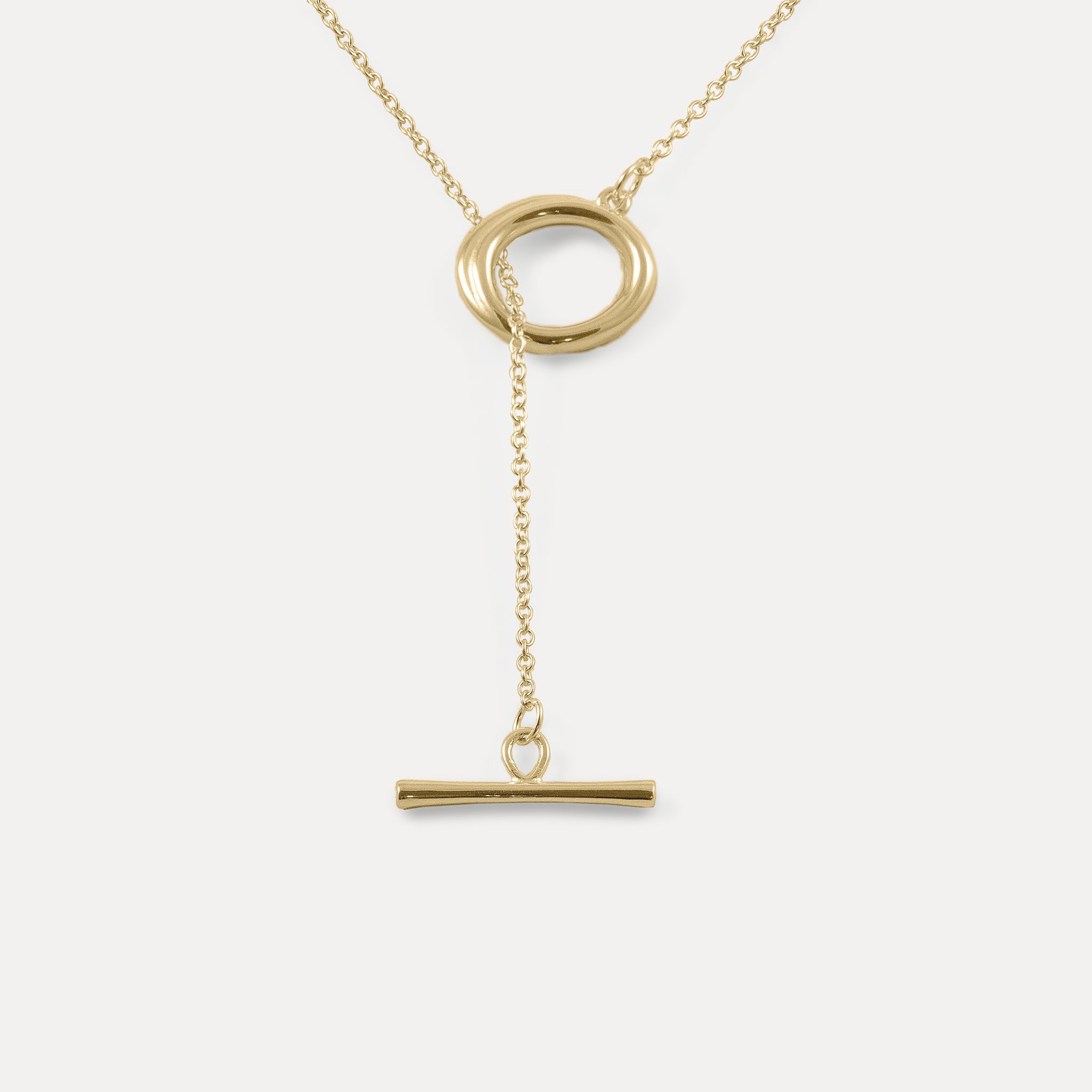Bonds Path Loop Lariat Necklace | 14k Gold