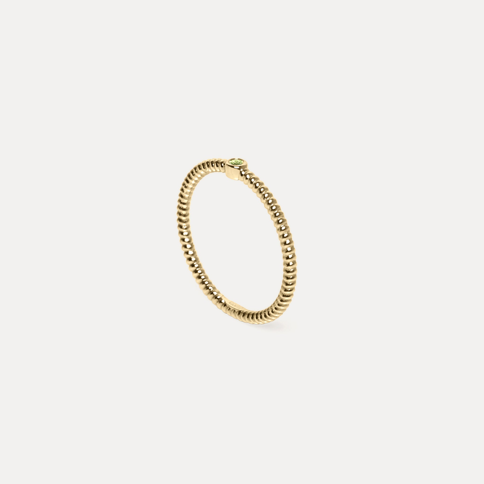 Snake Tail Solitaire Ring 14k Solid Gold Grossular