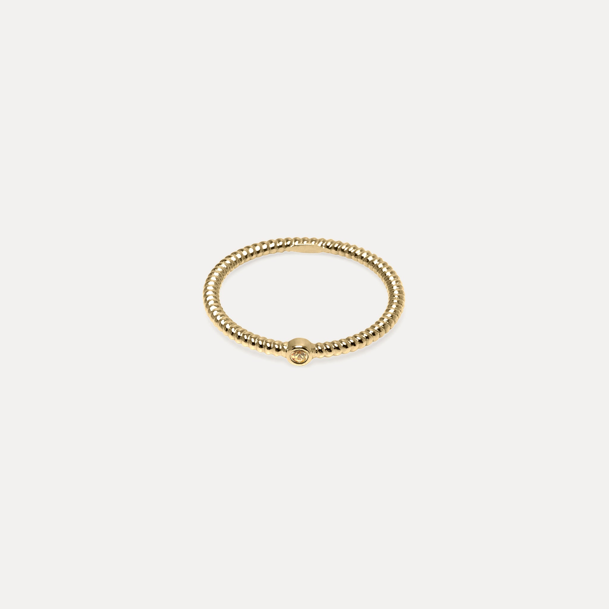 Snake Tail Solitaire Ring 14k Massivgold Mandarine