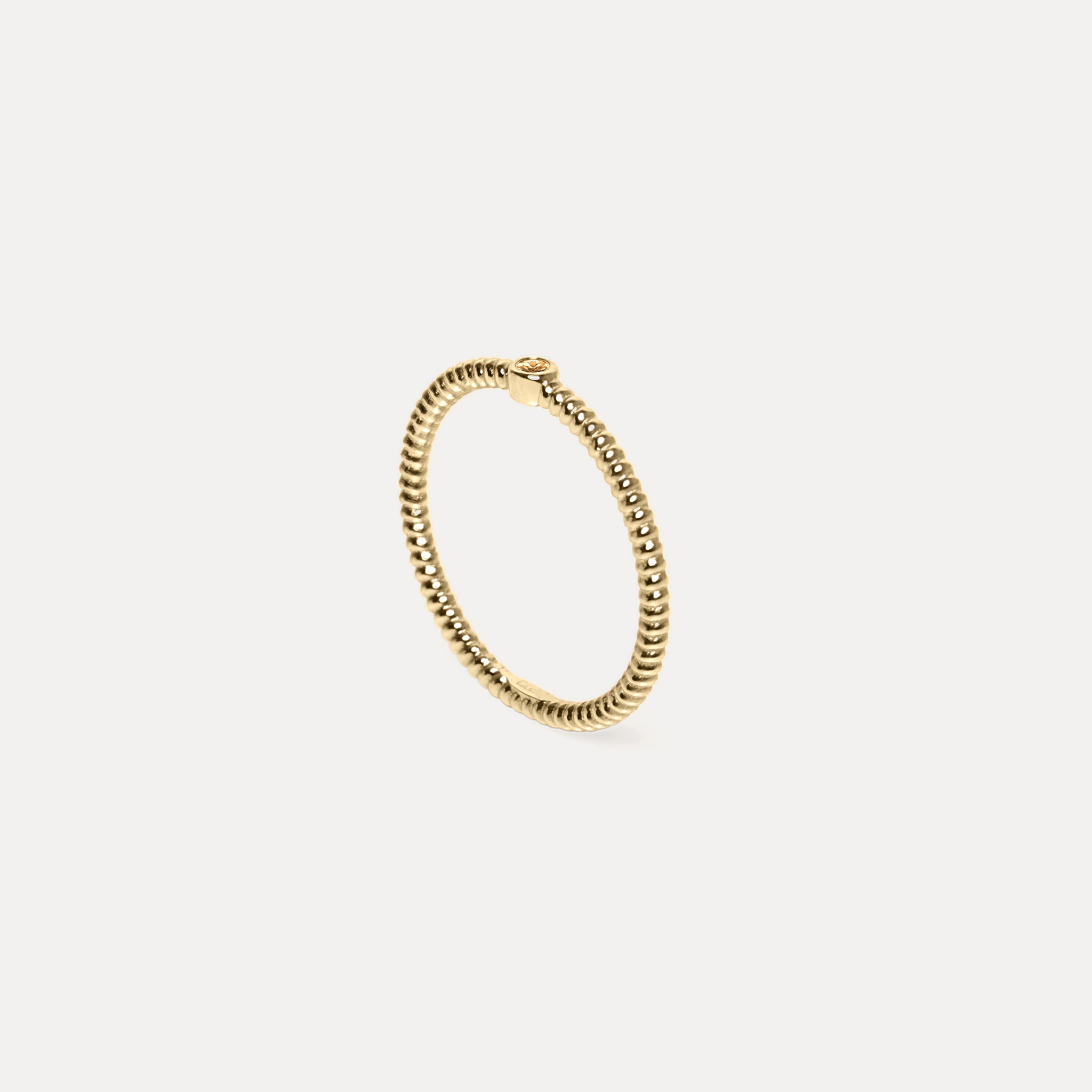 Snake Tail Solitaire Ring 14k Massivgold Mandarine