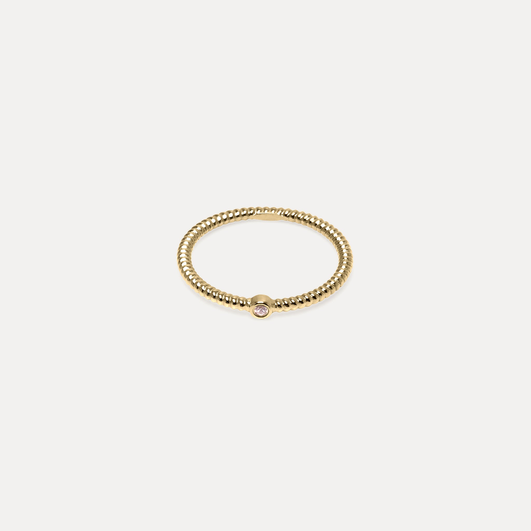 Pink Tourmaline Snake Tail Solitaire Ring | 14k Gold