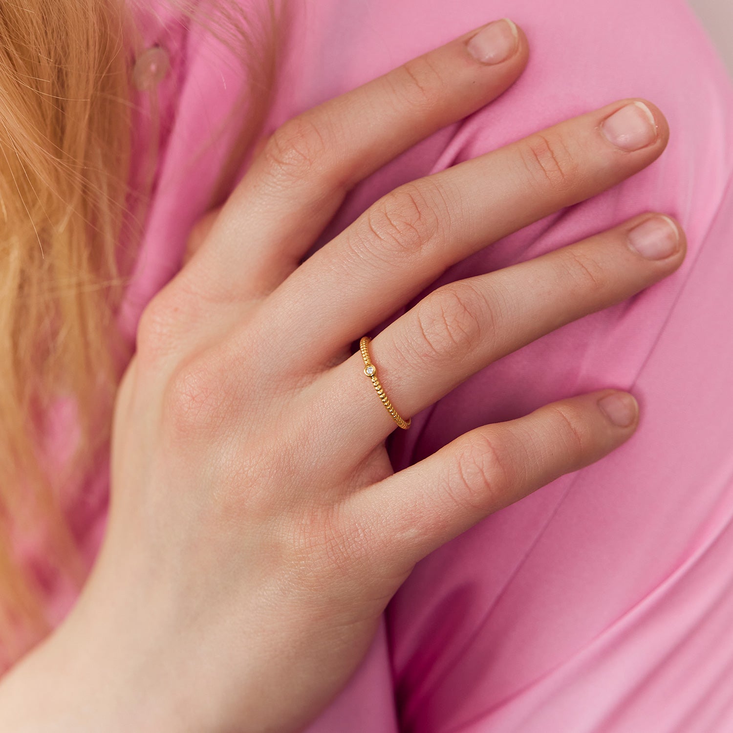 Snake Tail Solitaire Ring 14k Solid Gold Aquamarine
