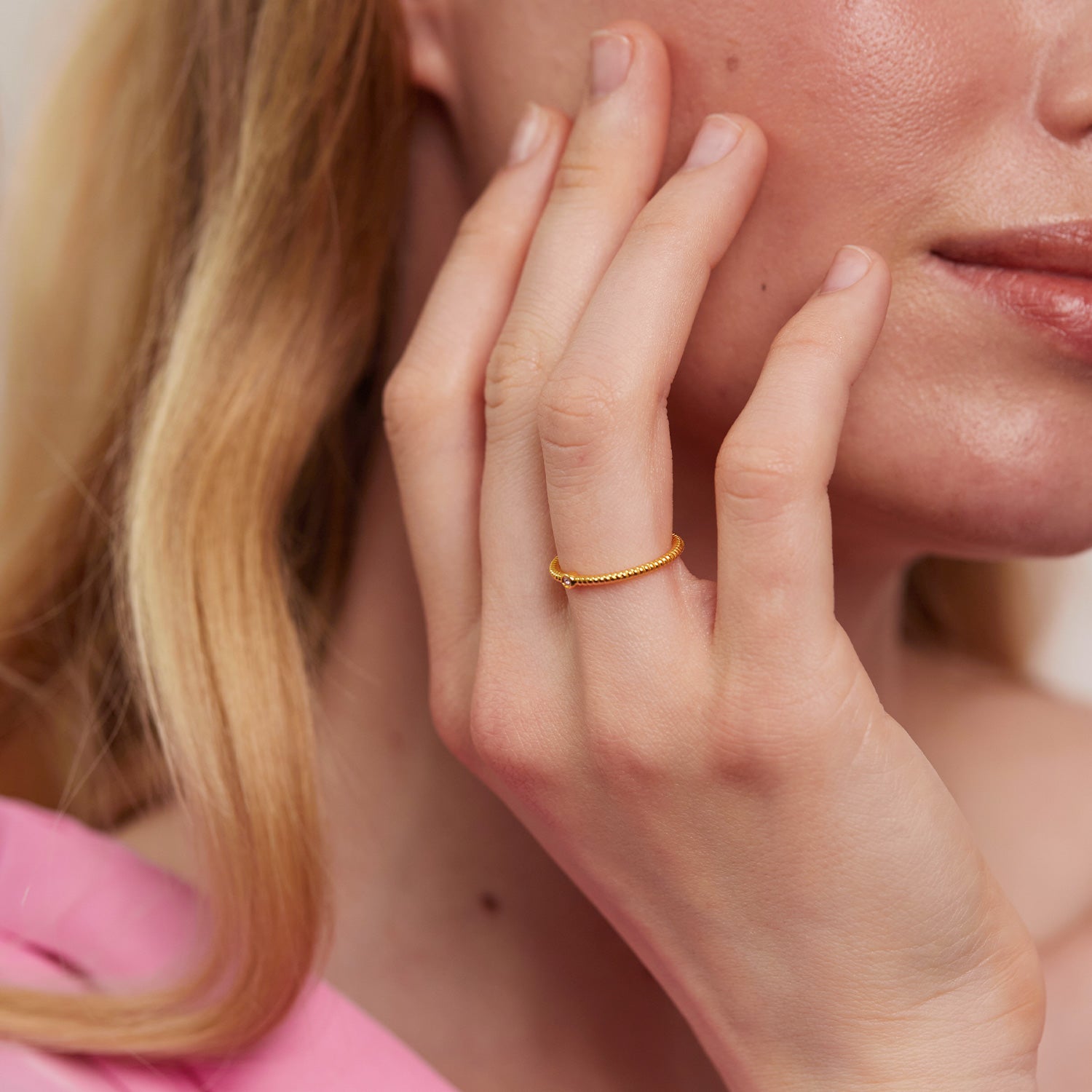 Snake Tail Solitaire Ring 14k Massivgold Mandarine