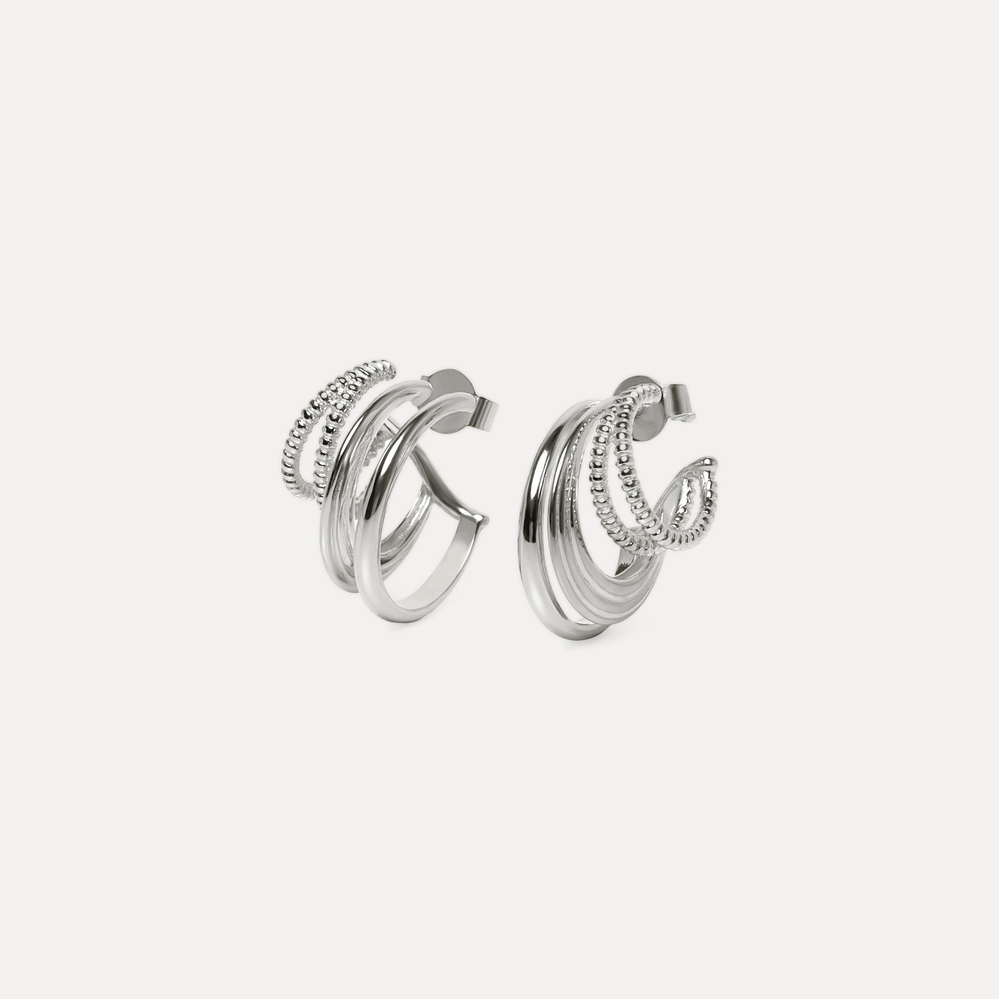 Snake Tail Triple Hoop Earrings