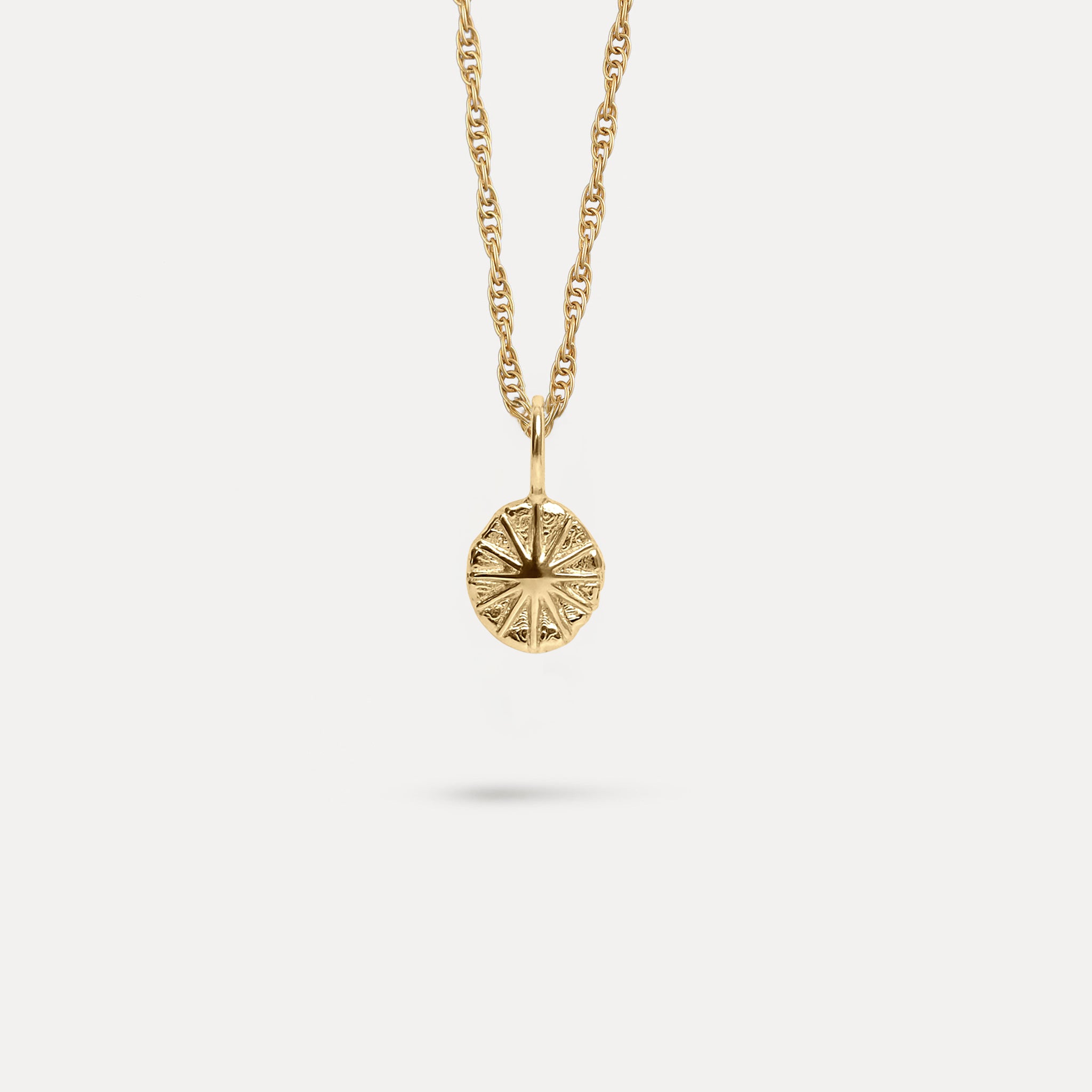 Solar Eclipse Necklace with Singapore Chain | 14k Gold