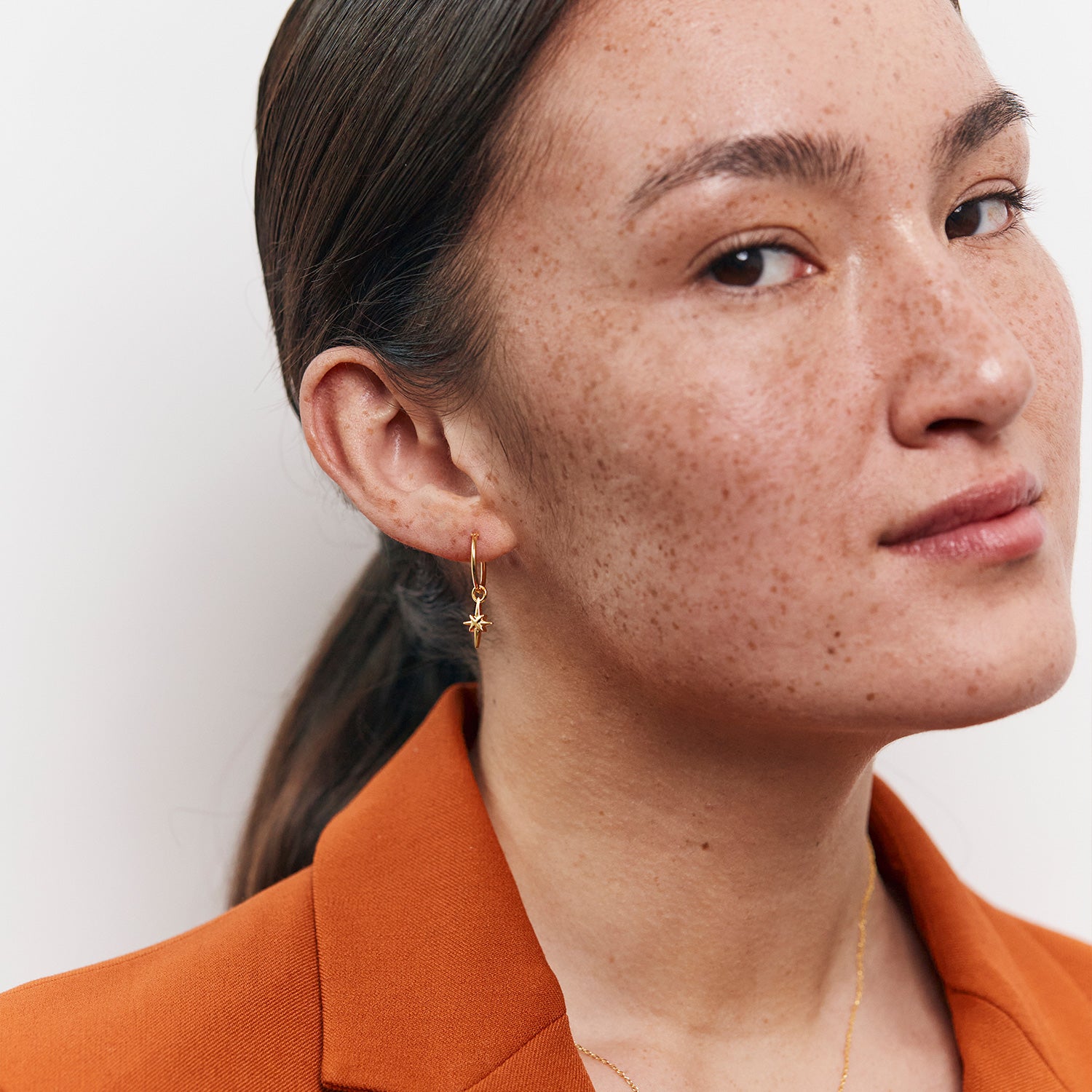 Star Light Hoop Earrings - Single | 14k Gold