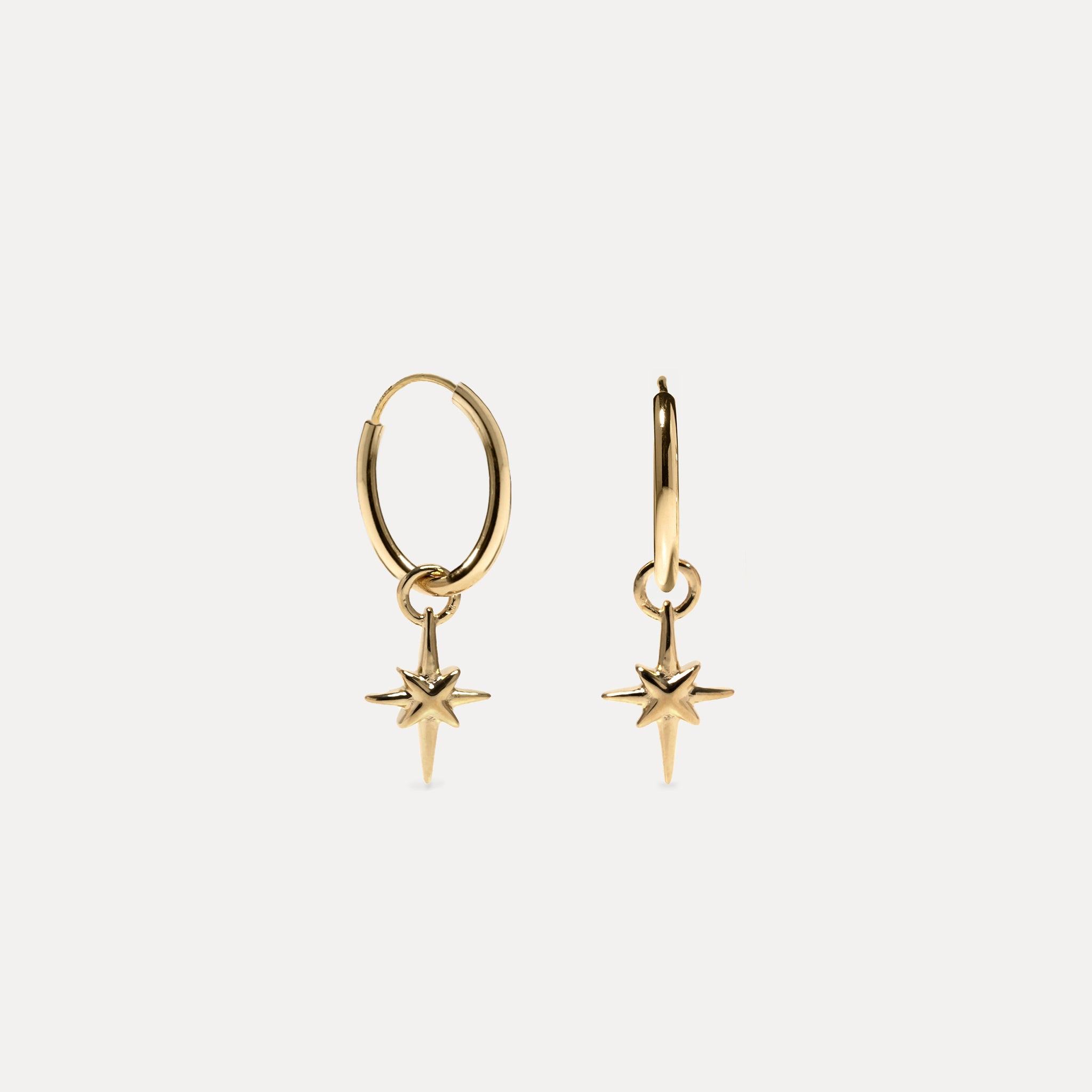 Star Light Hoop Earrings | 14k Gold