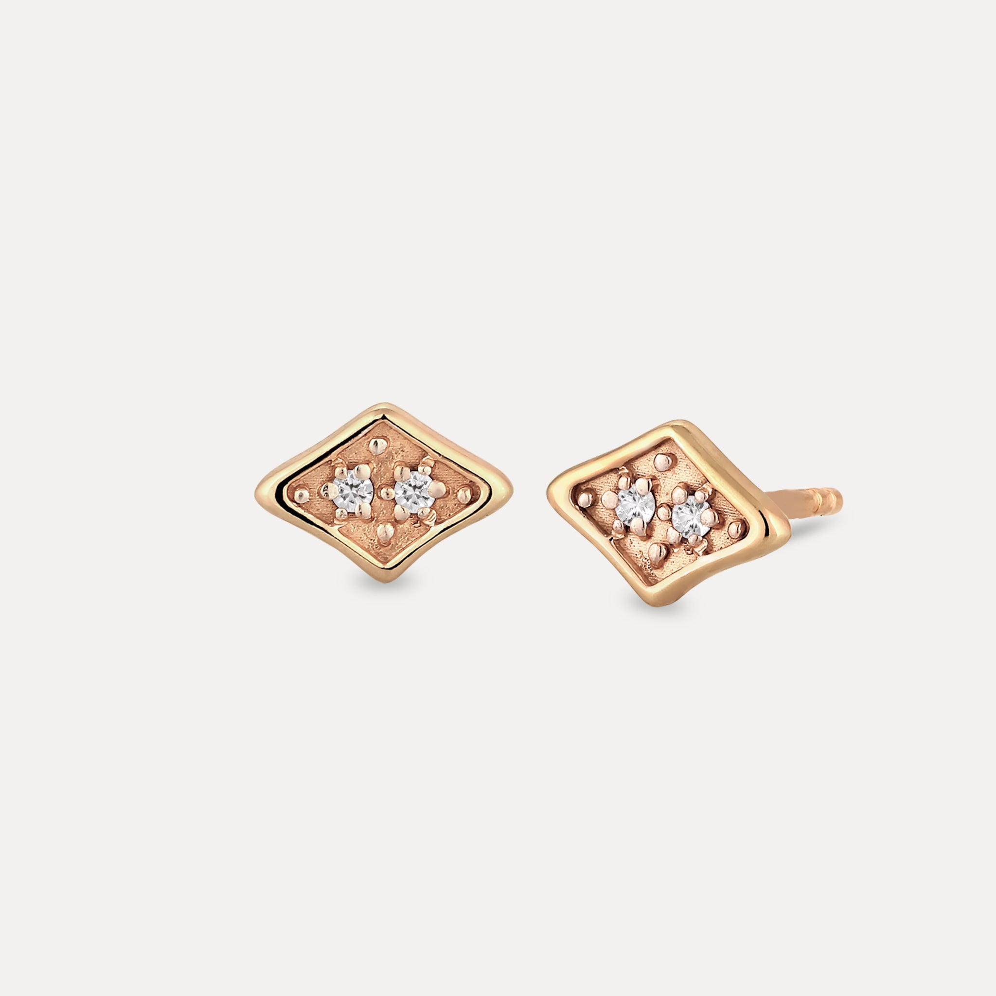 White Sapphire Supernova Pavé Stud Earrings | 14k Gold