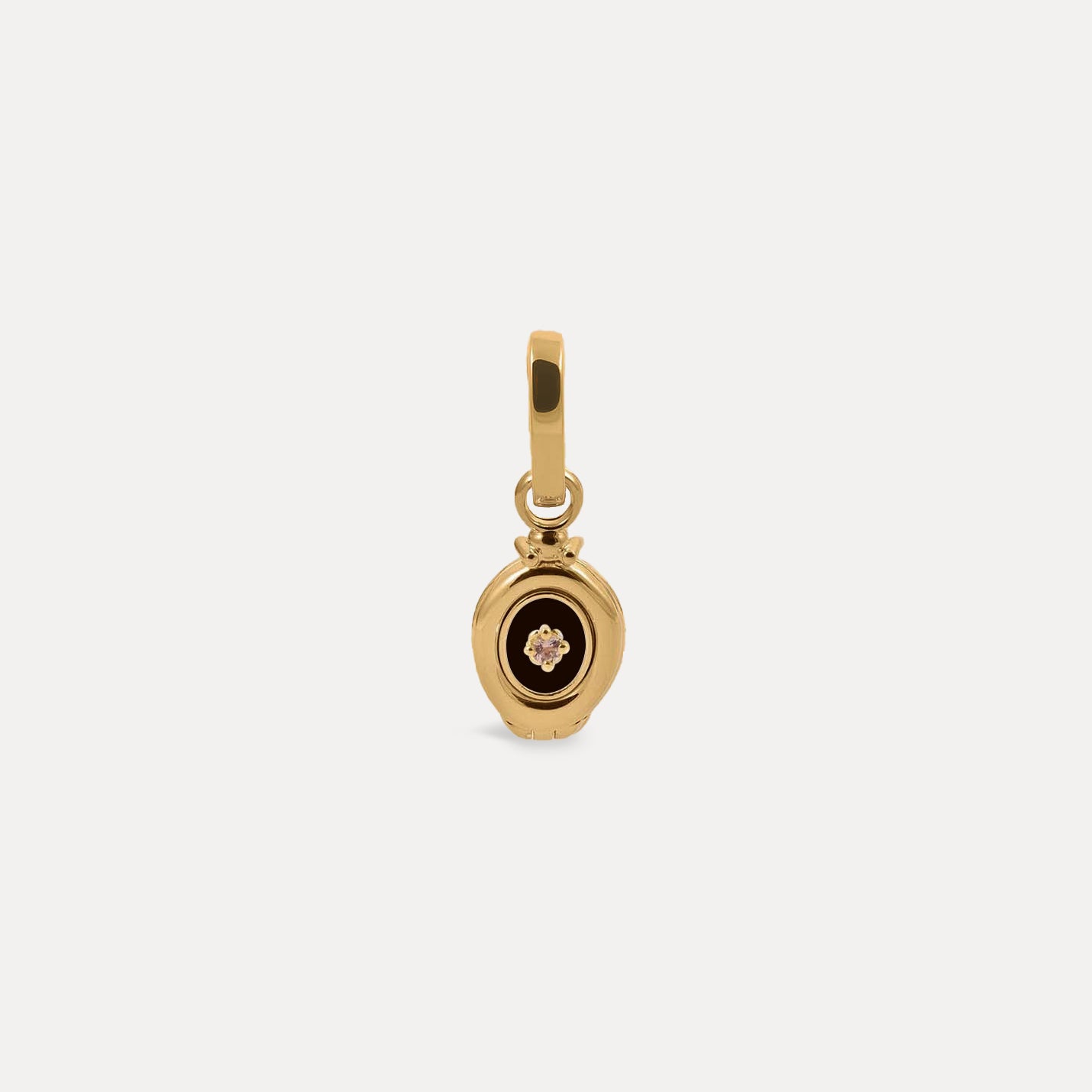 Locket Charm Tourmaline Black
