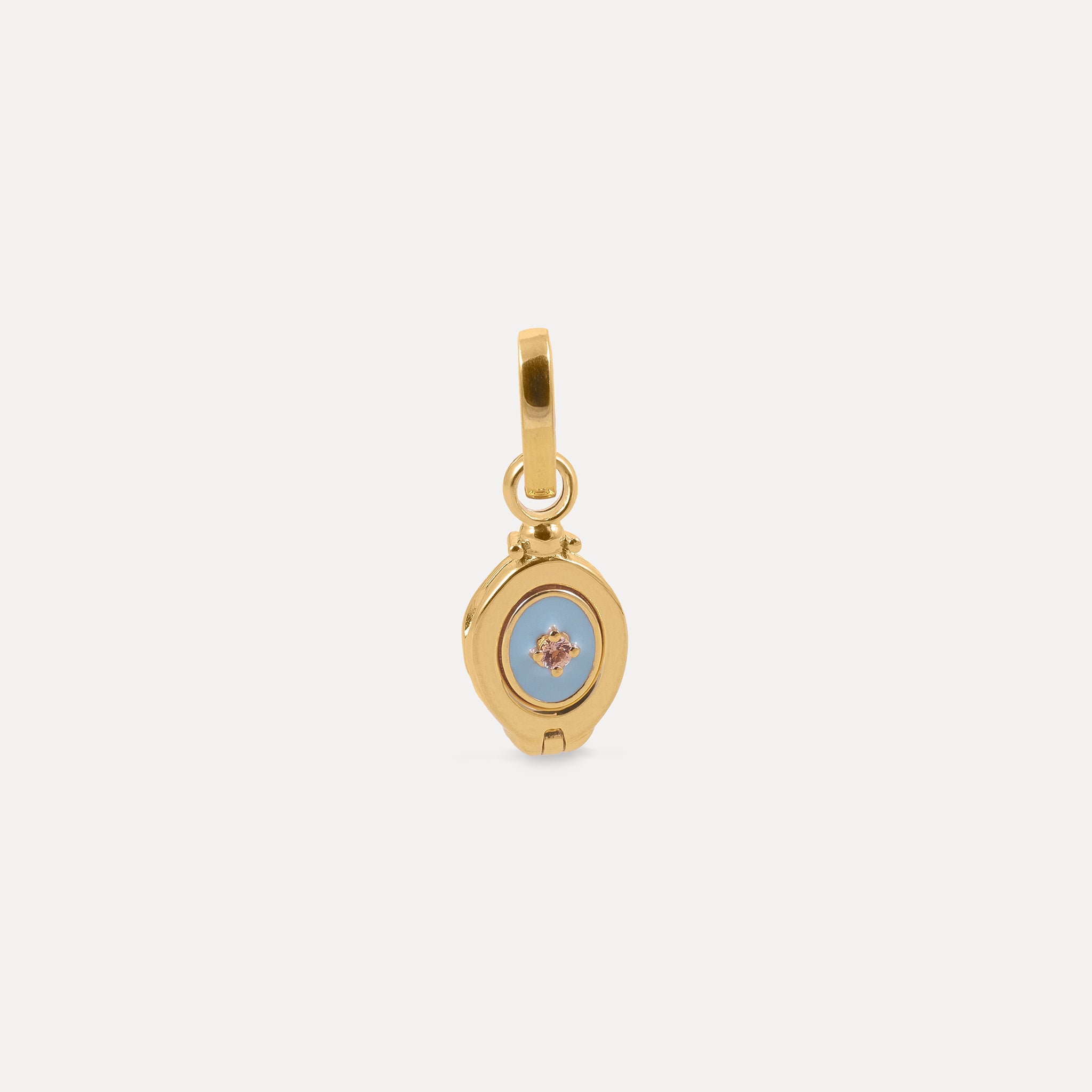 Locket Charm Tourmaline Pallid Blue