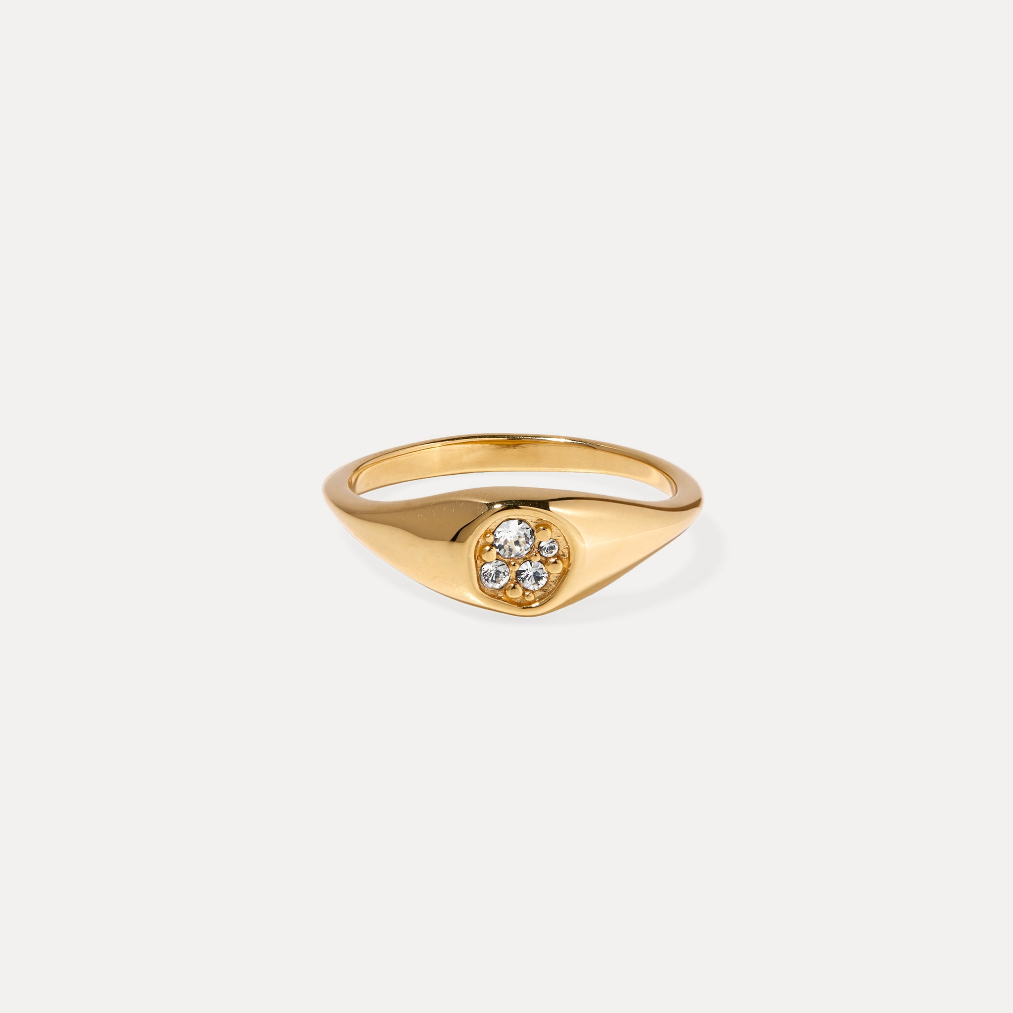 White Crystals Belong Pavé Ring