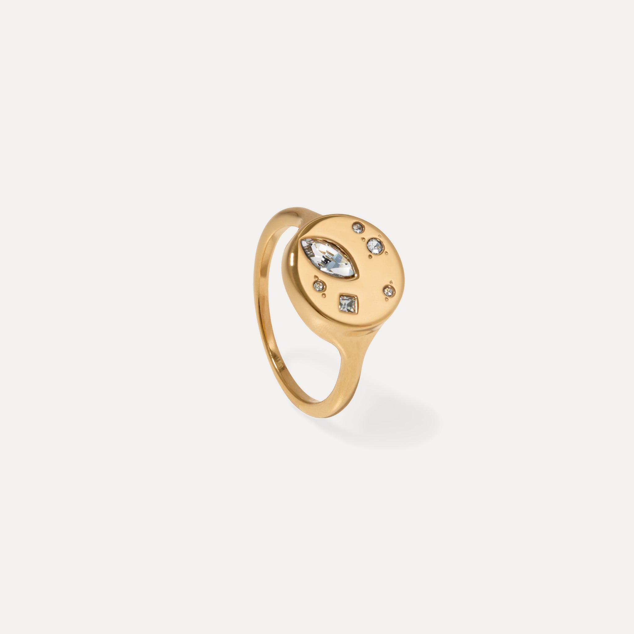 White Crystals Myriad Ring