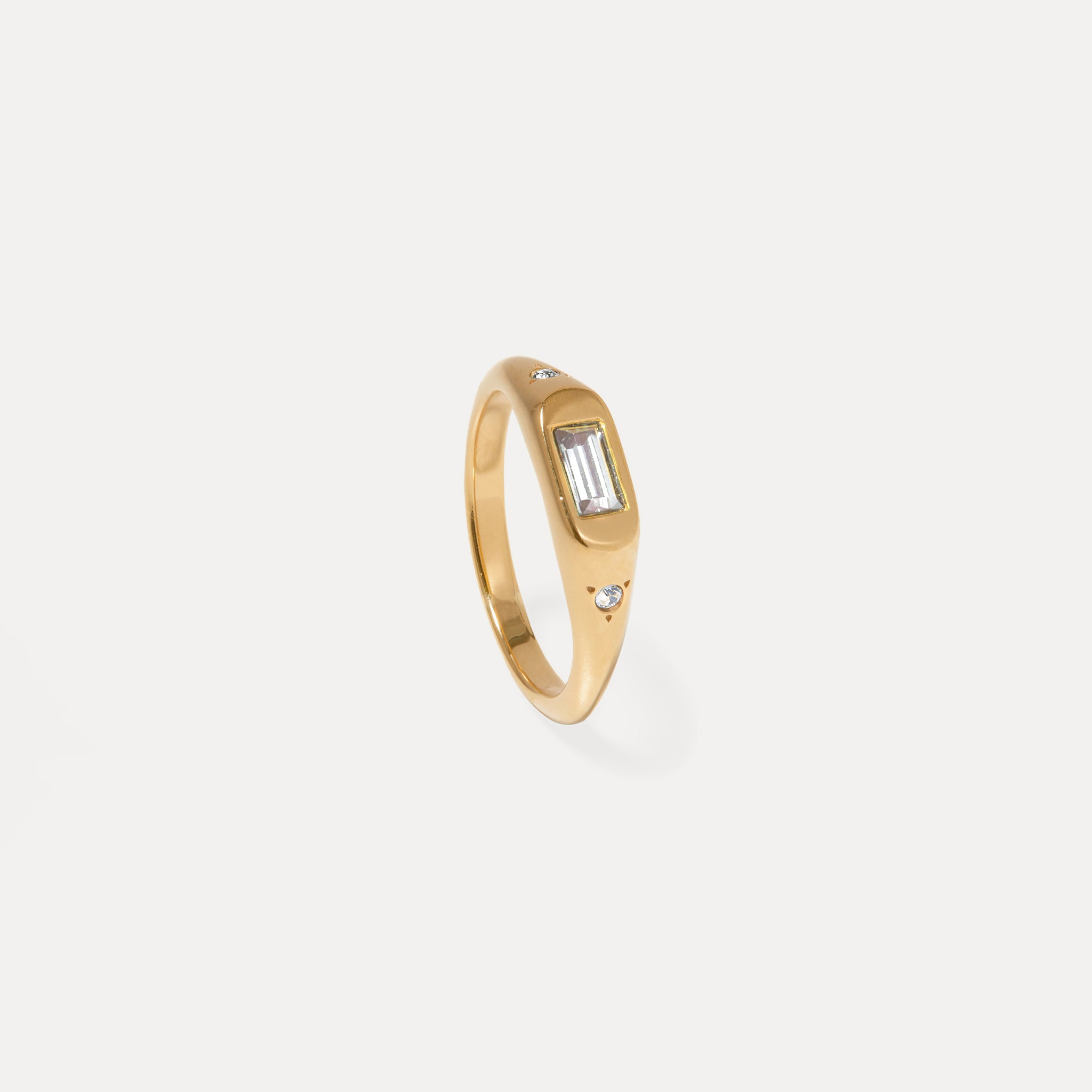 White Crystals Unique Ring
