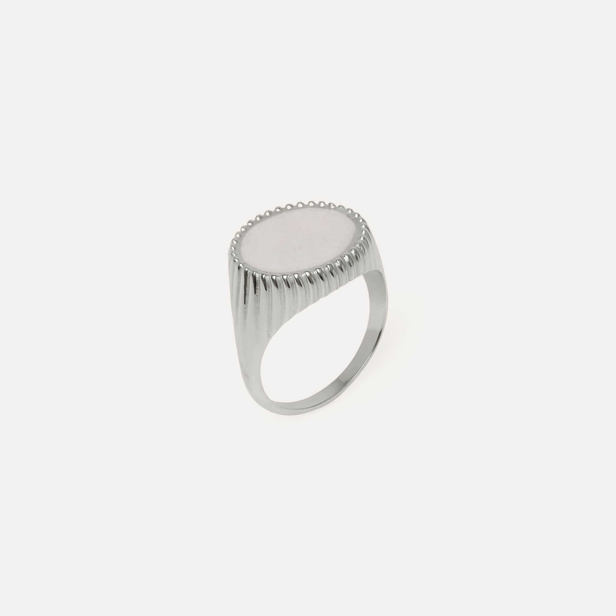 Solar Spritz Cocktail Ring Pearl White