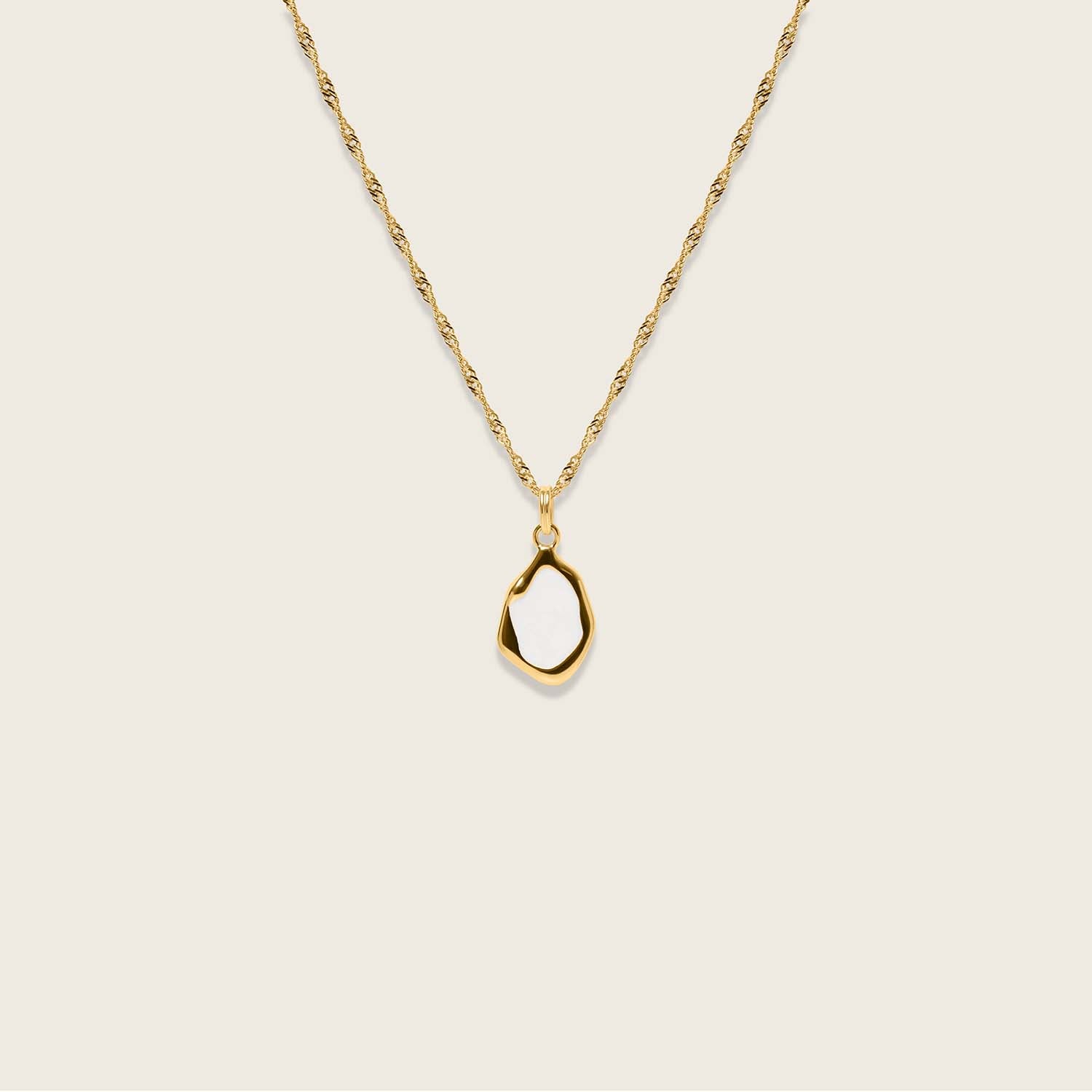 Oyster Necklace Pearl White