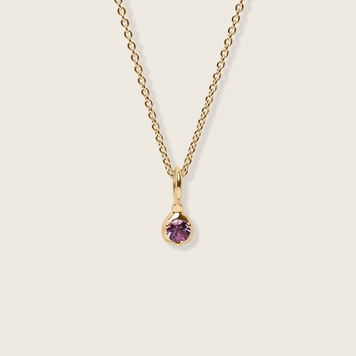 Mini Birthstone Necklace | 14k Gold