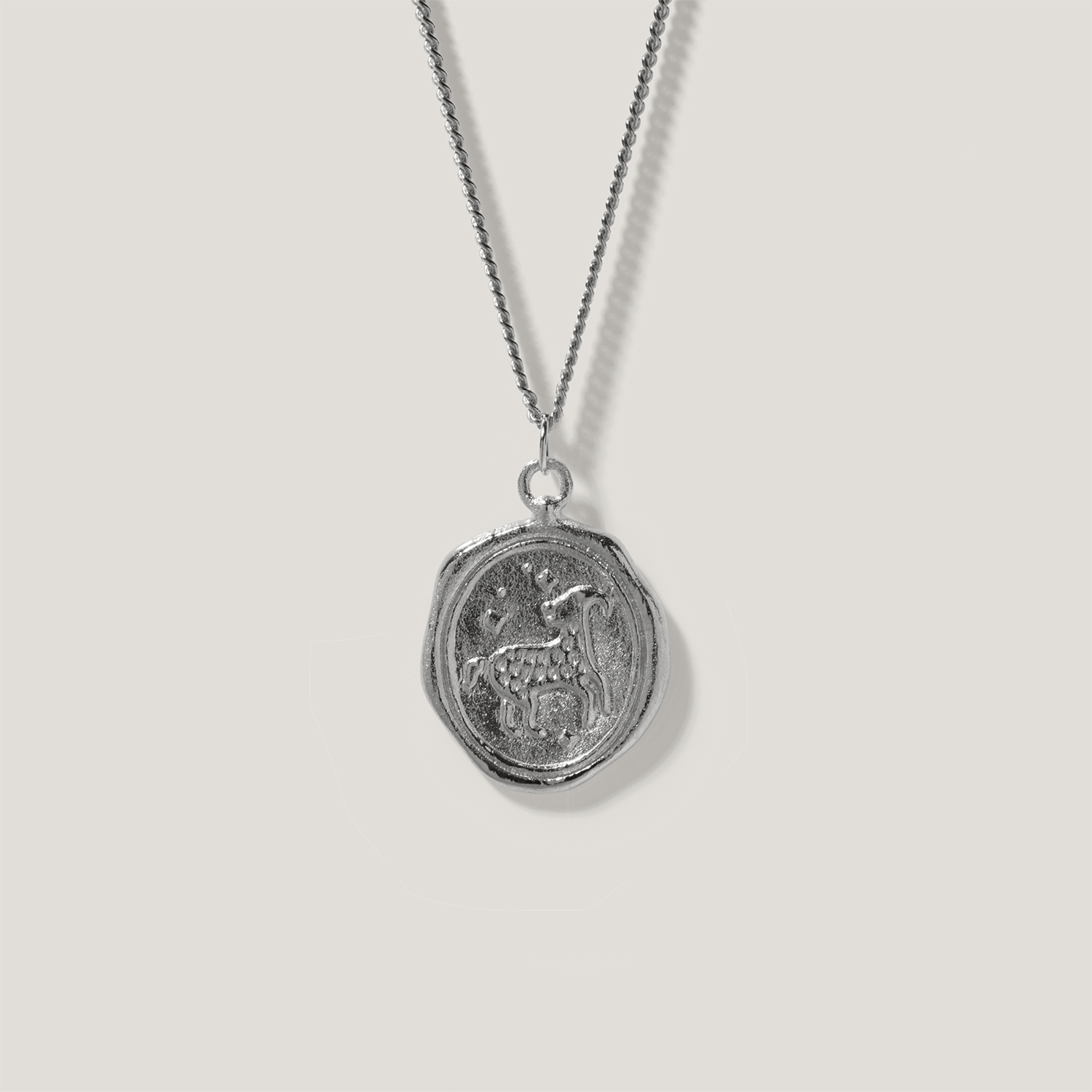 Zodiac Seal with Curb Chain 925 Silver