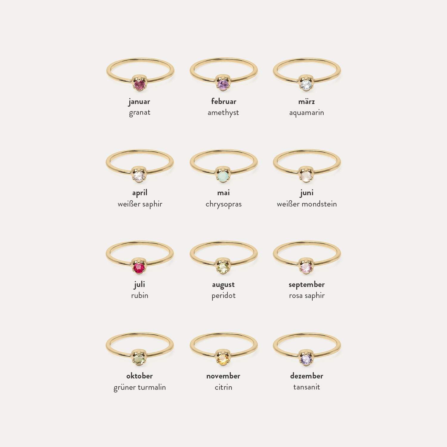 Mini Birthstone Ring | 14k Gold