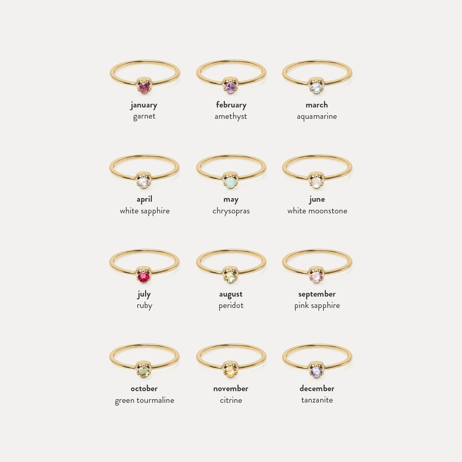Mini Birthstone Ring | 14k Gold