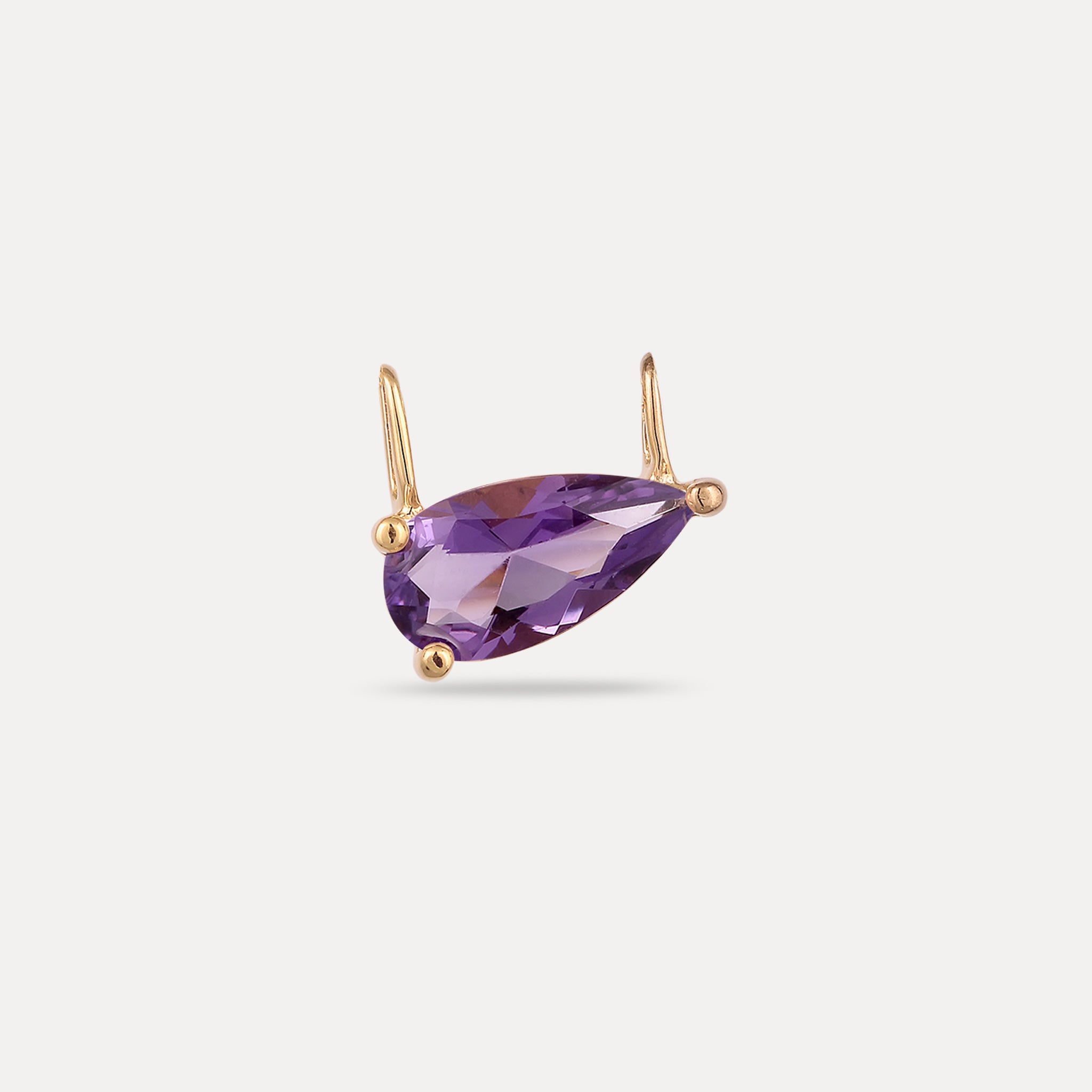 Amethyst Balance Drop Pendant | 14K Gold
