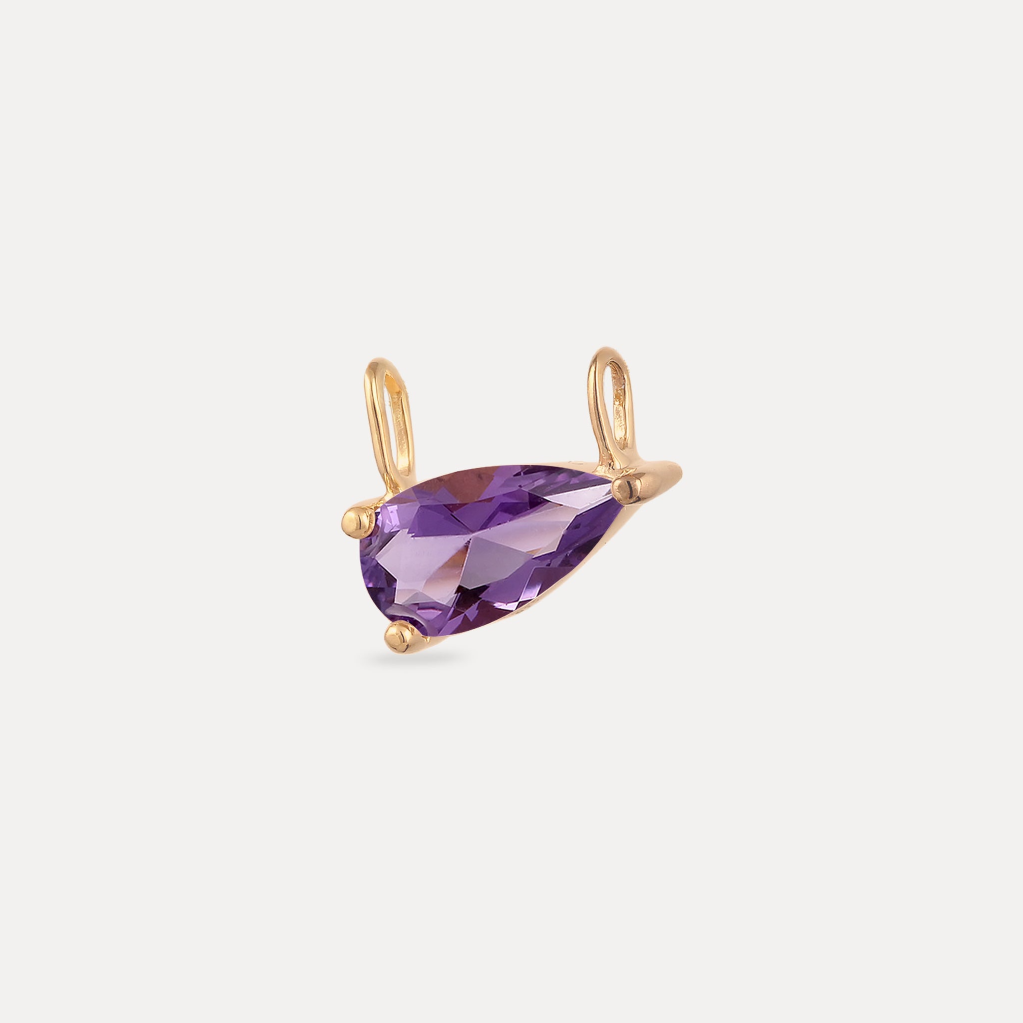 Amethyst Balance Drop Pendant | 14K Gold