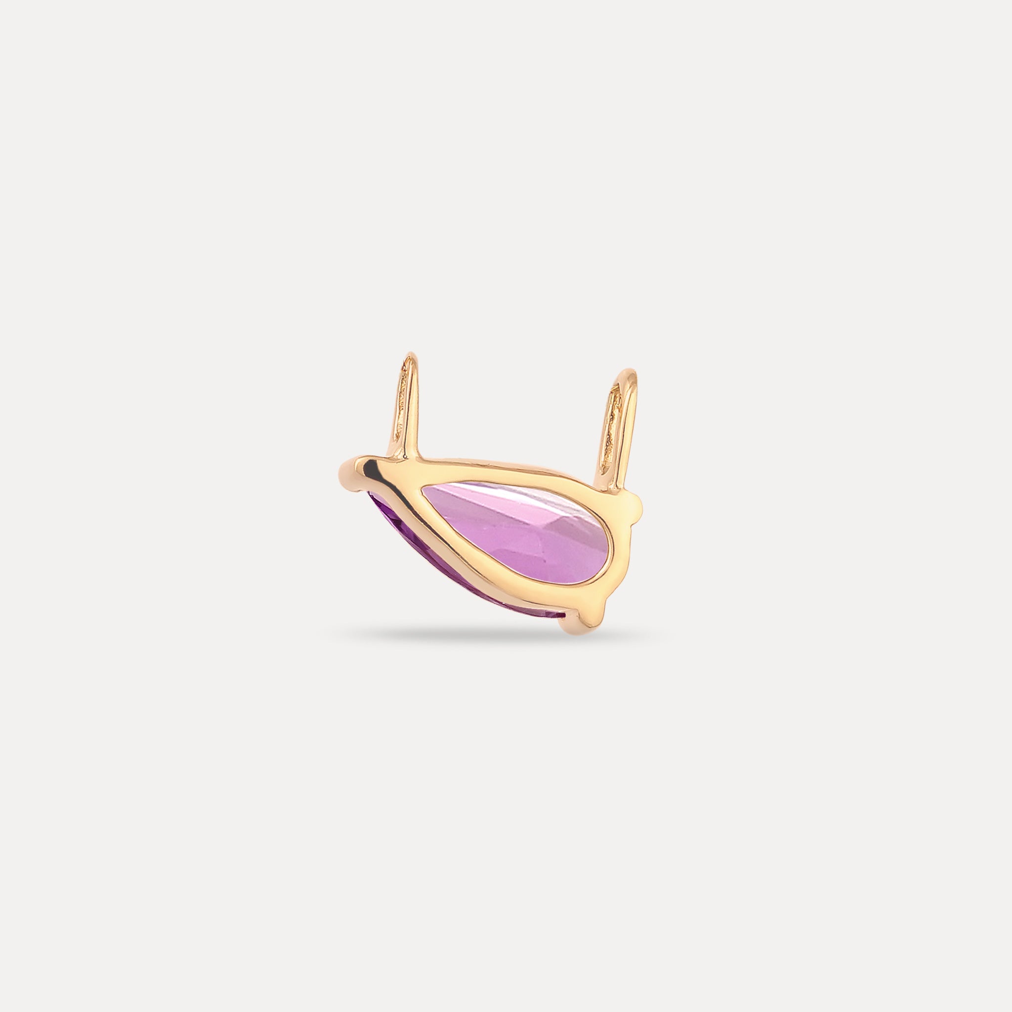 Amethyst Balance Drop Pendant | 14K Gold