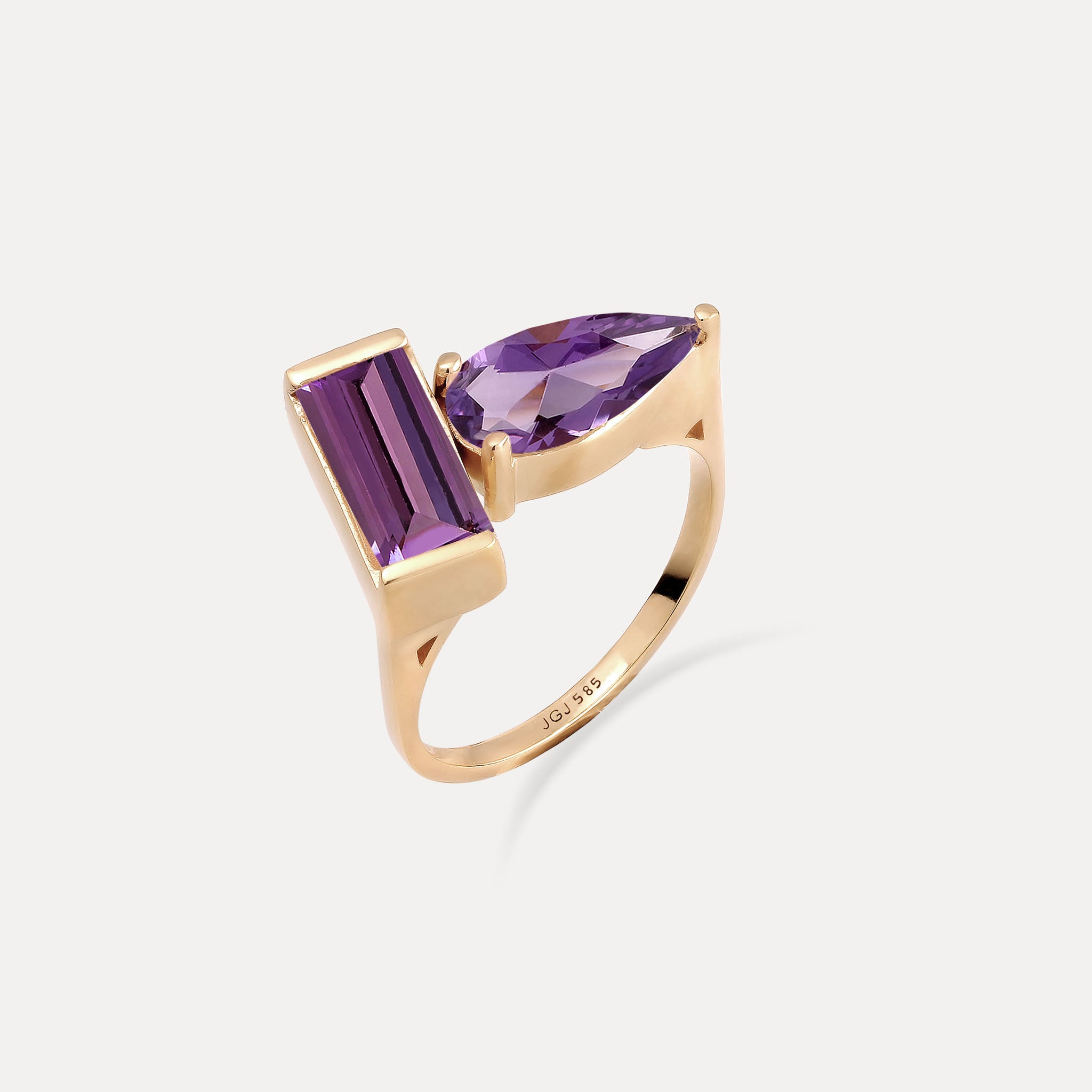 Amethyst Balance Ring | 14k Solid Gold
