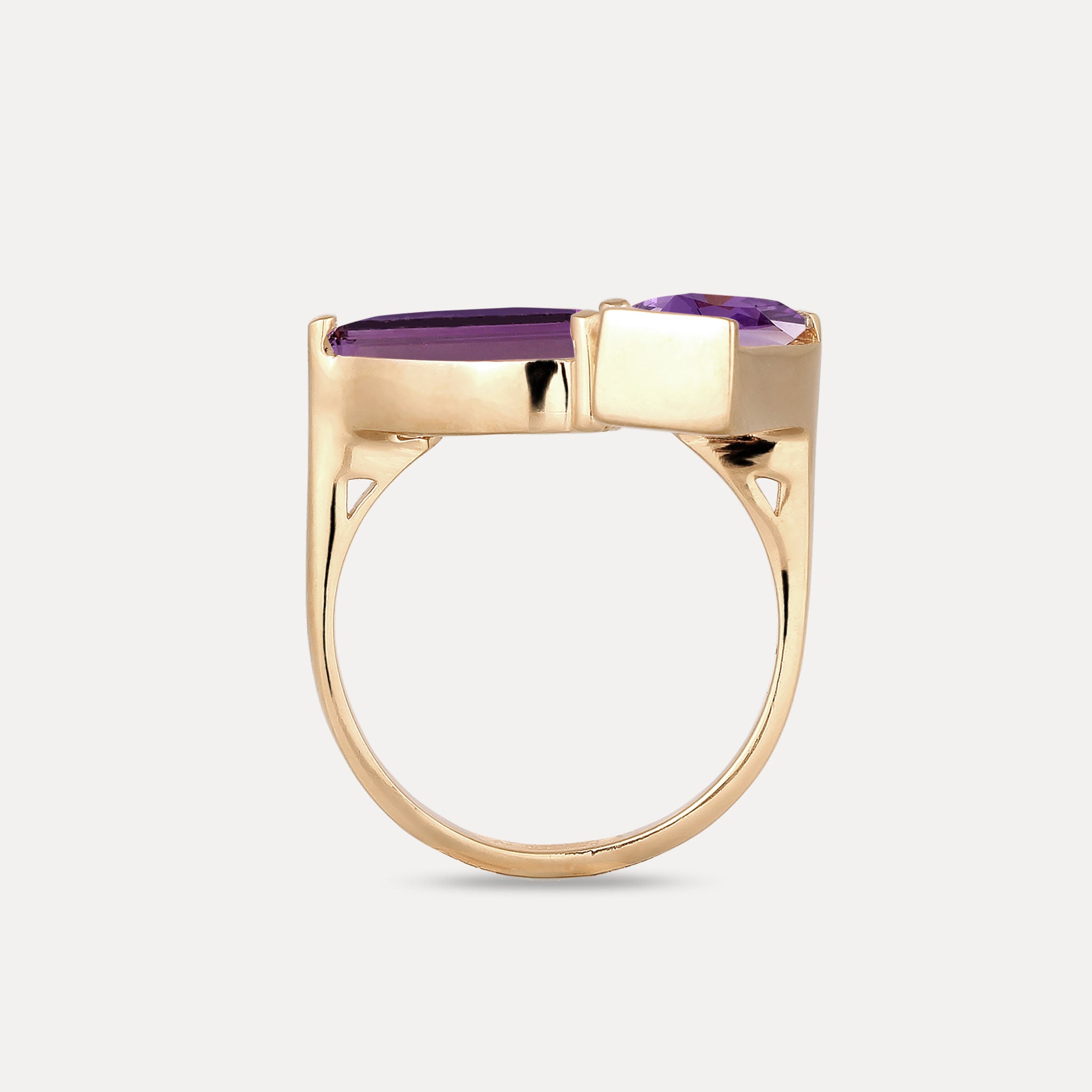 Amethyst Balance Ring | 14k Solid Gold