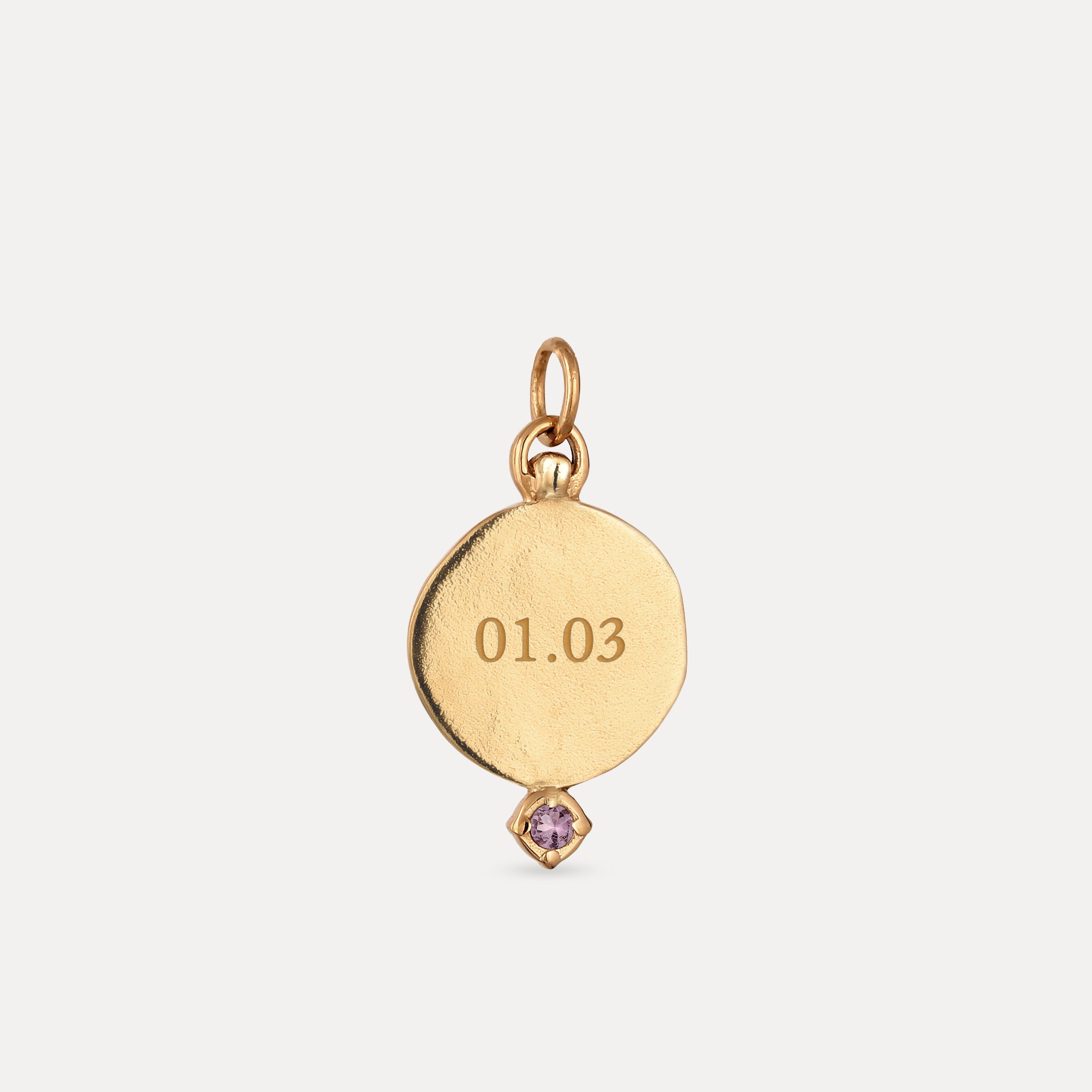 Amethyst Engravable Fluid Medaillon Pendant - Glossy