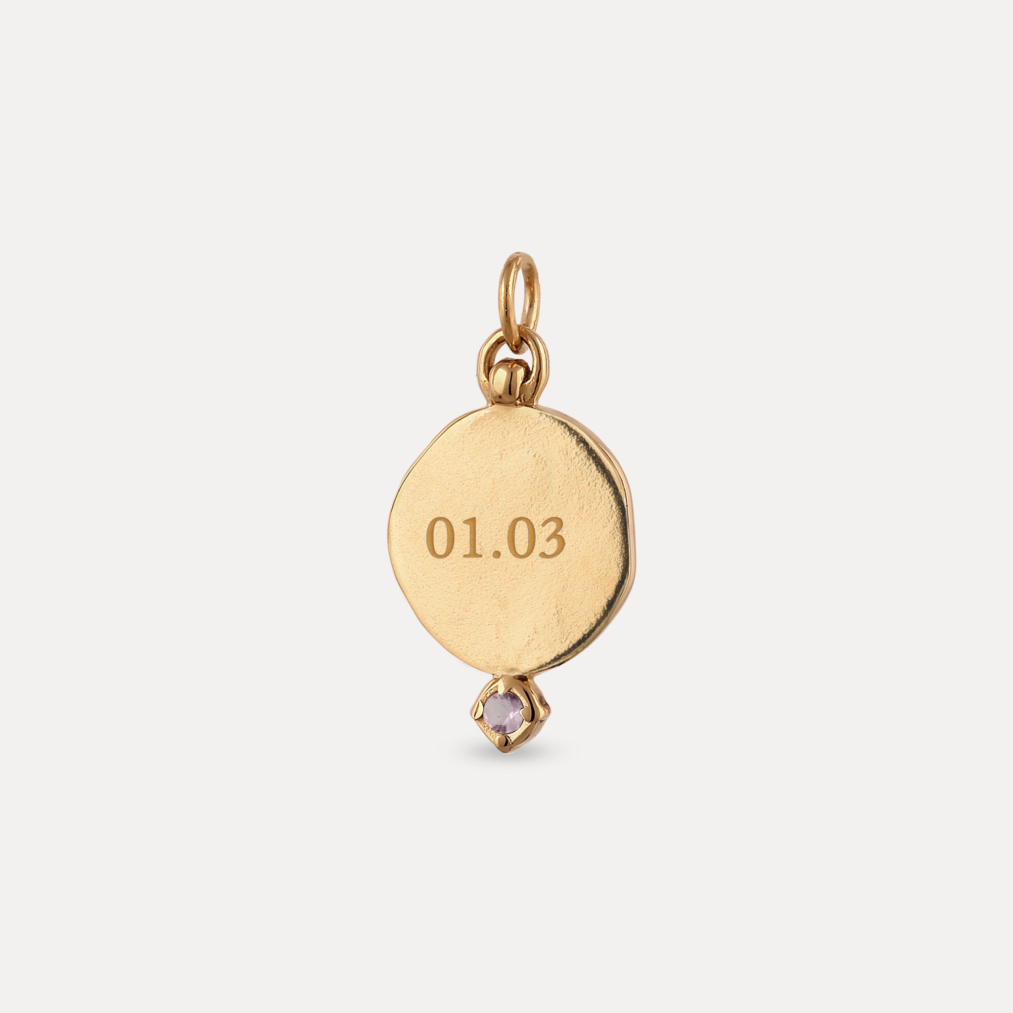 Amethyst Engravable Fluid Medaillon Pendant - Glossy