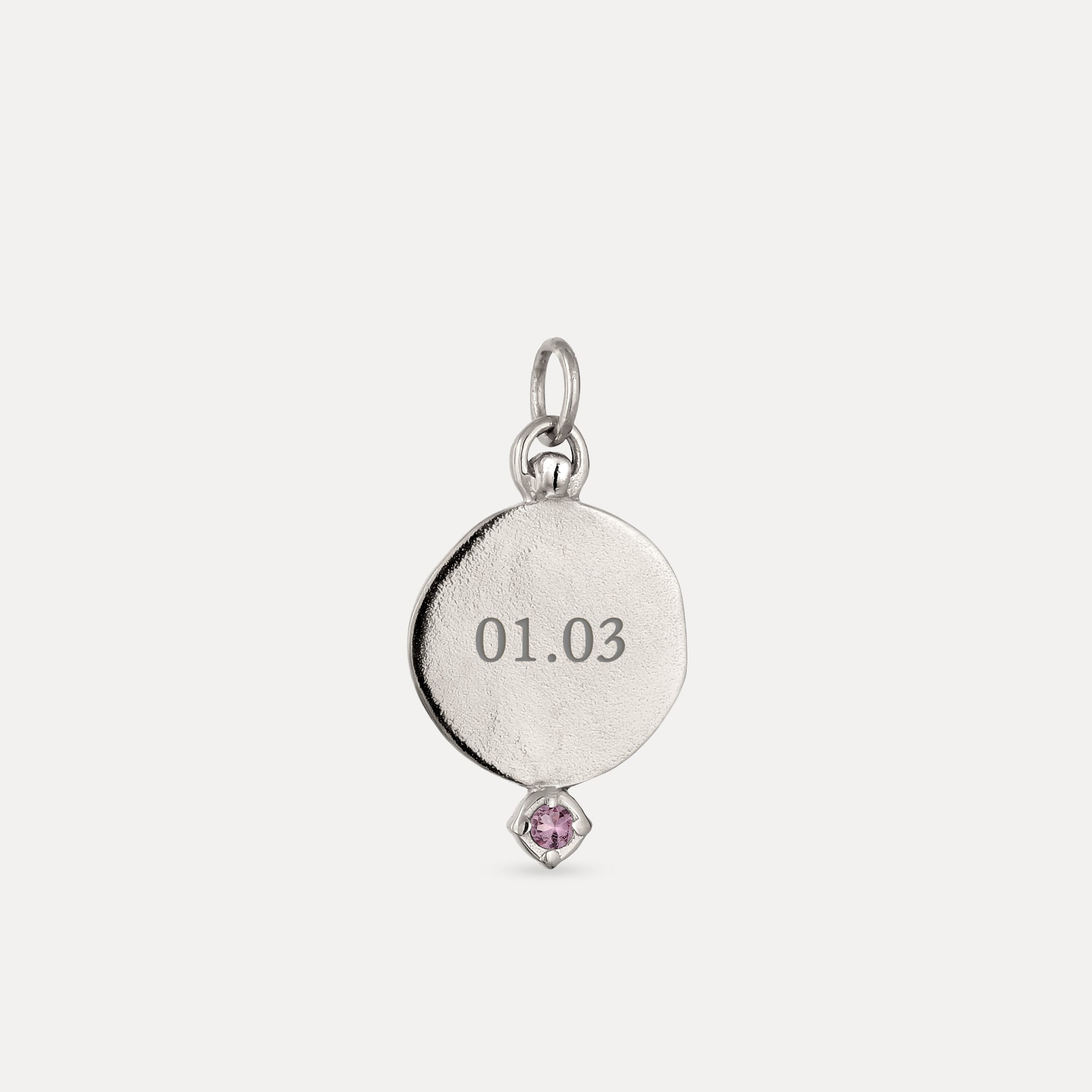 Amethyst Engravable Fluid Medaillon Pendant - Glossy