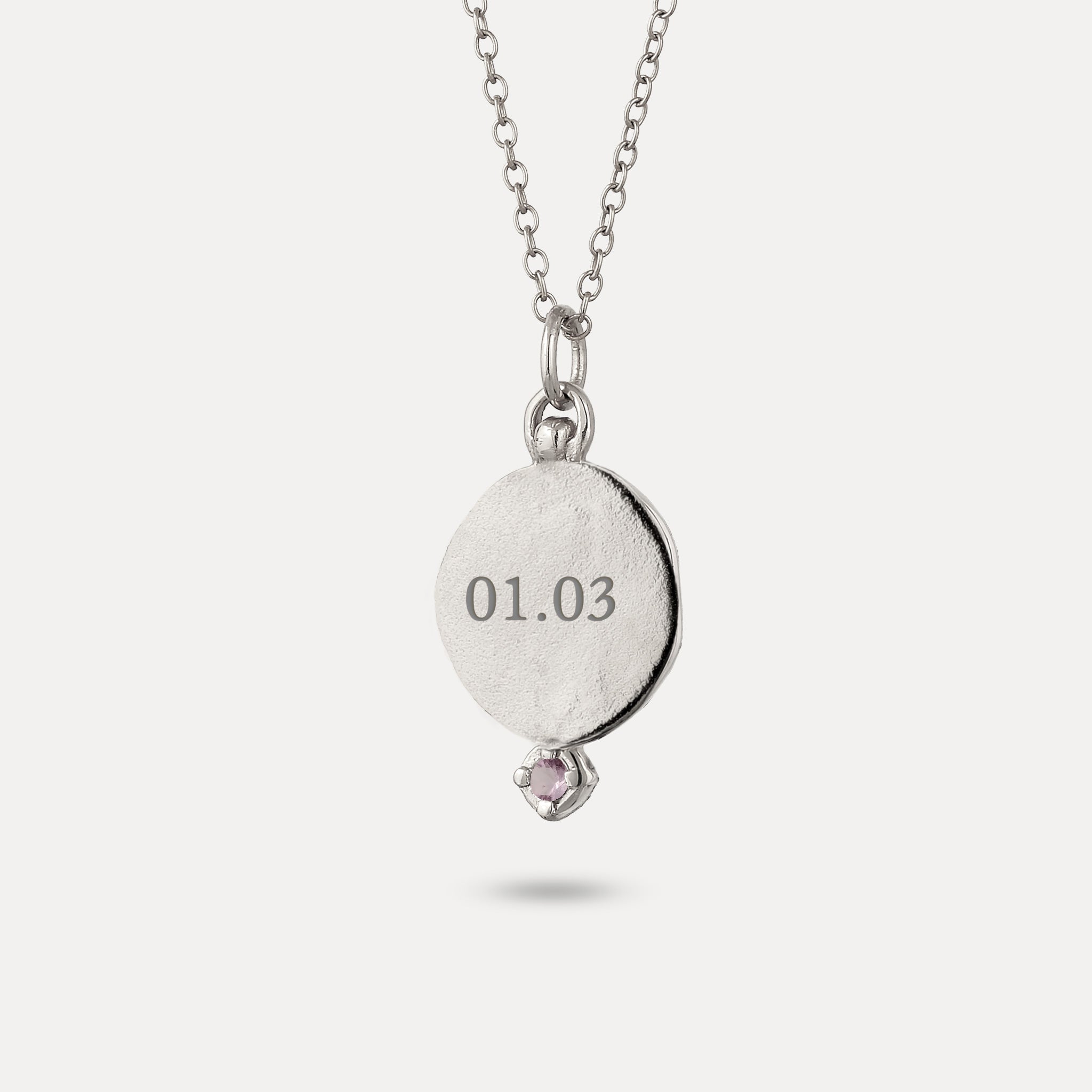 Amethyst Engravable Fluid Medaillon Pendant - Glossy