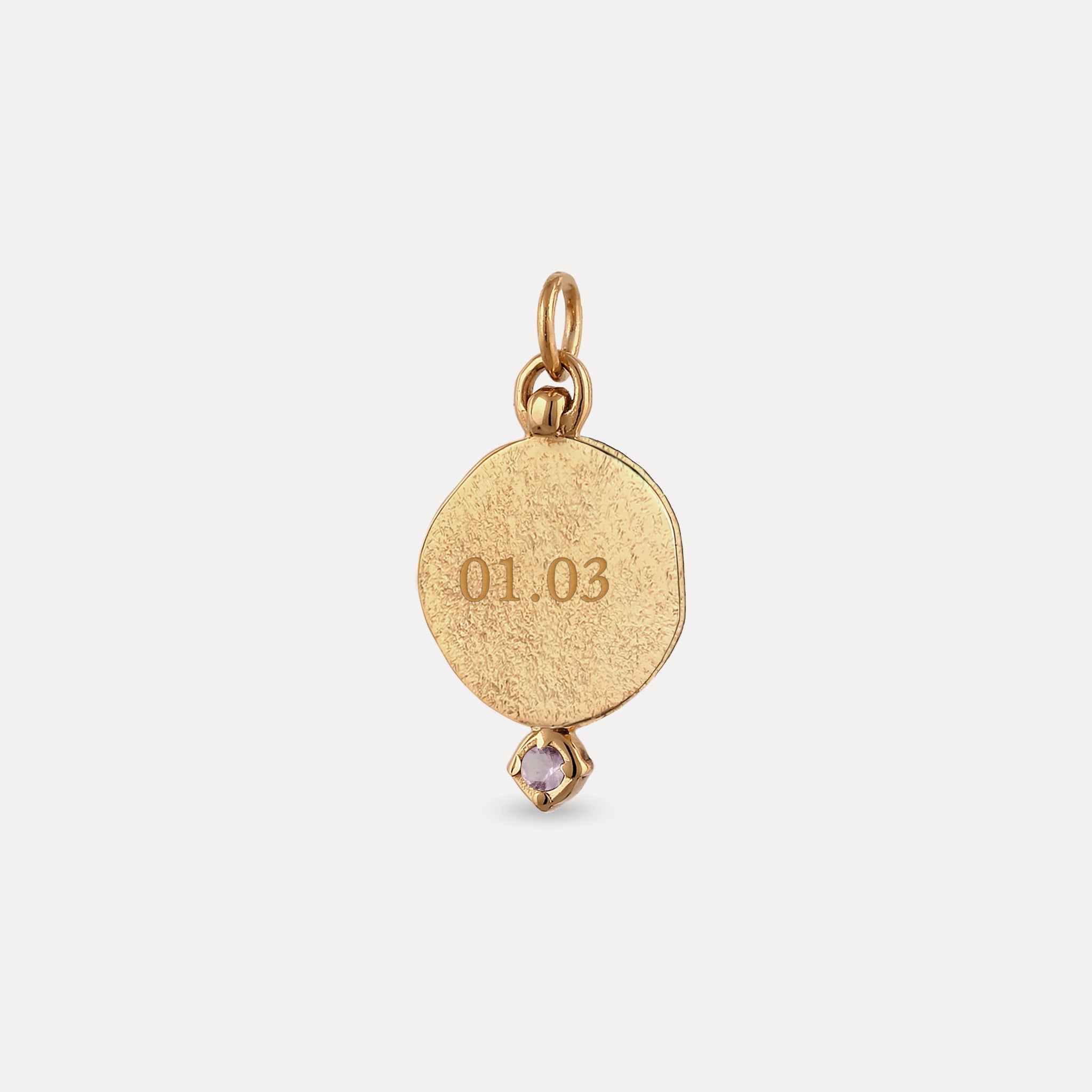 Amethyst Engravable Fluid Medaillon Pendant - Matte