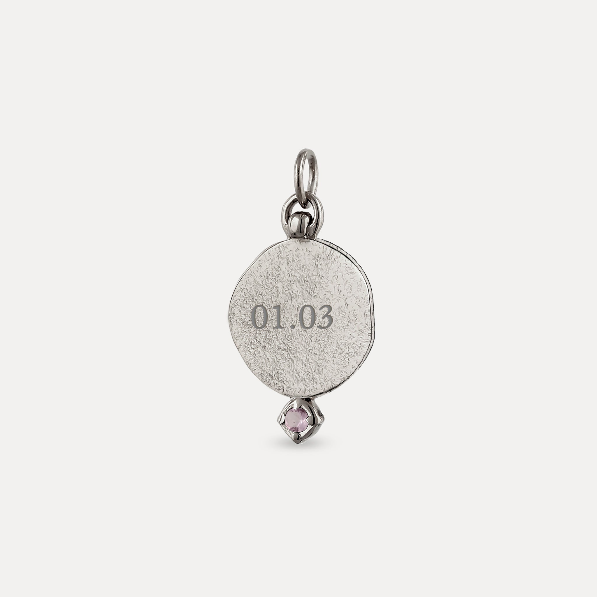 Amethyst Engravable Fluid Medaillon Pendant - Matte