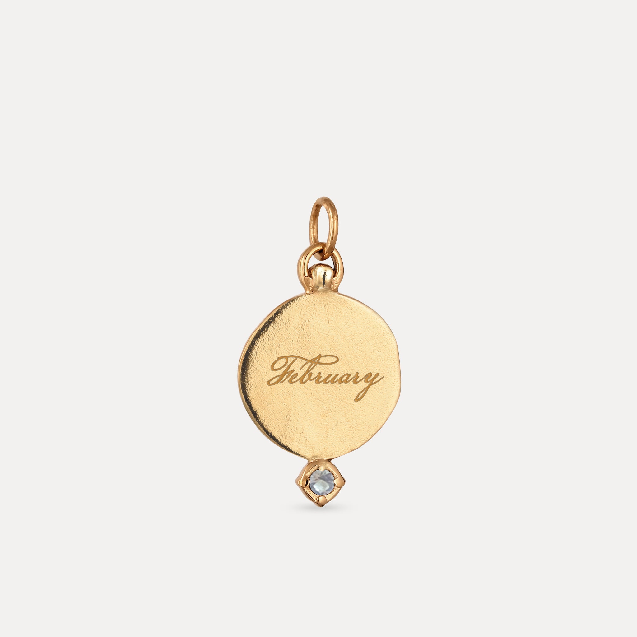 Aquamarin Engravable Fluid Medaillon Pendant - Glossy