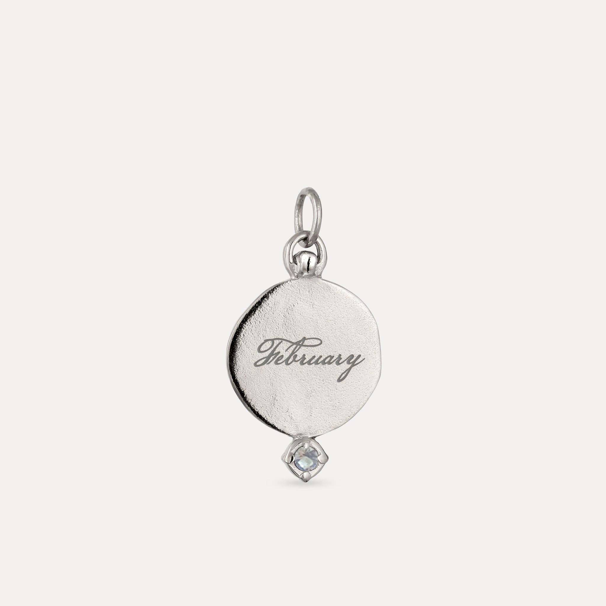 Aquamarin Engravable Fluid Medaillon Pendant - Glossy