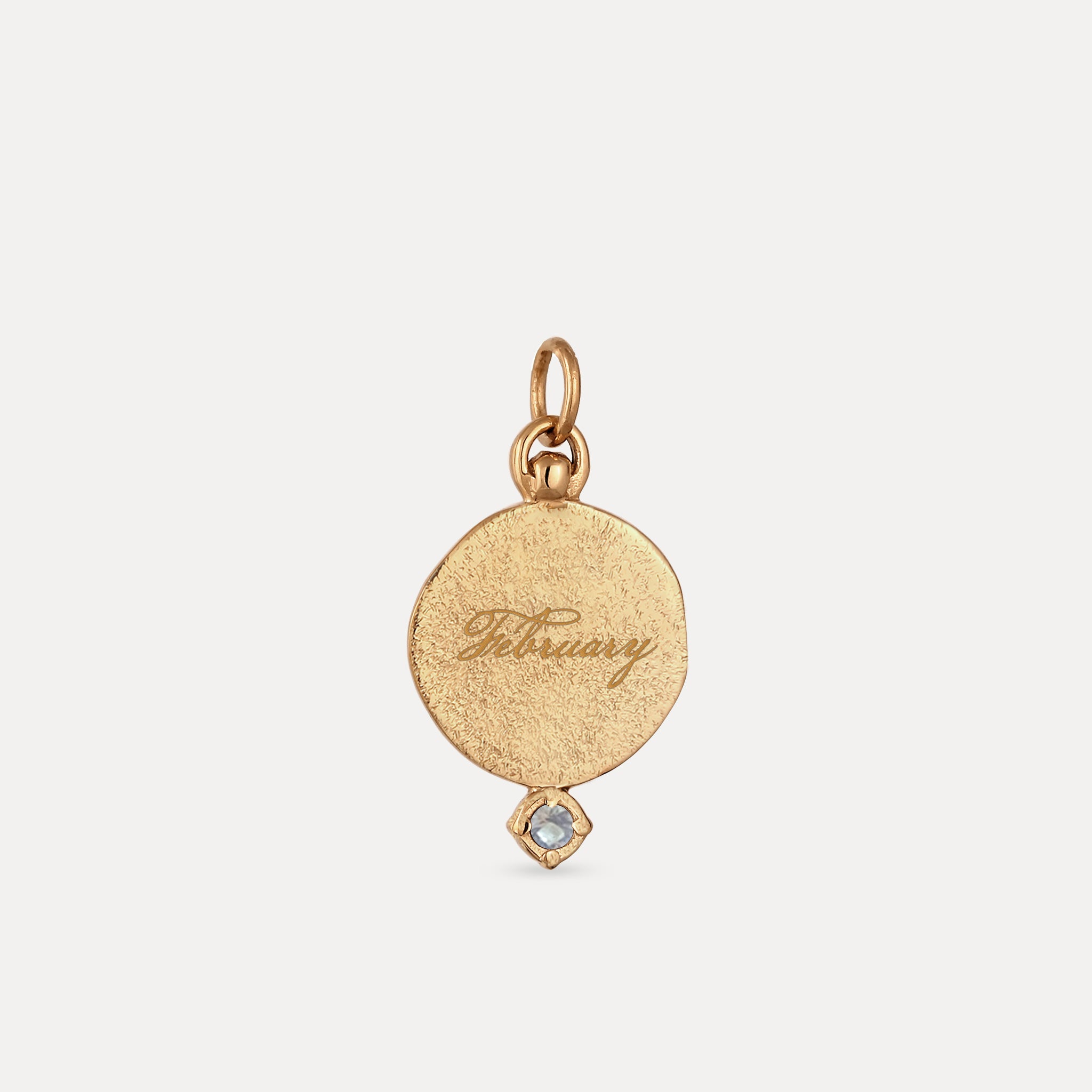 Aquamarin Engravable Fluid Medaillon Pendant - Matte