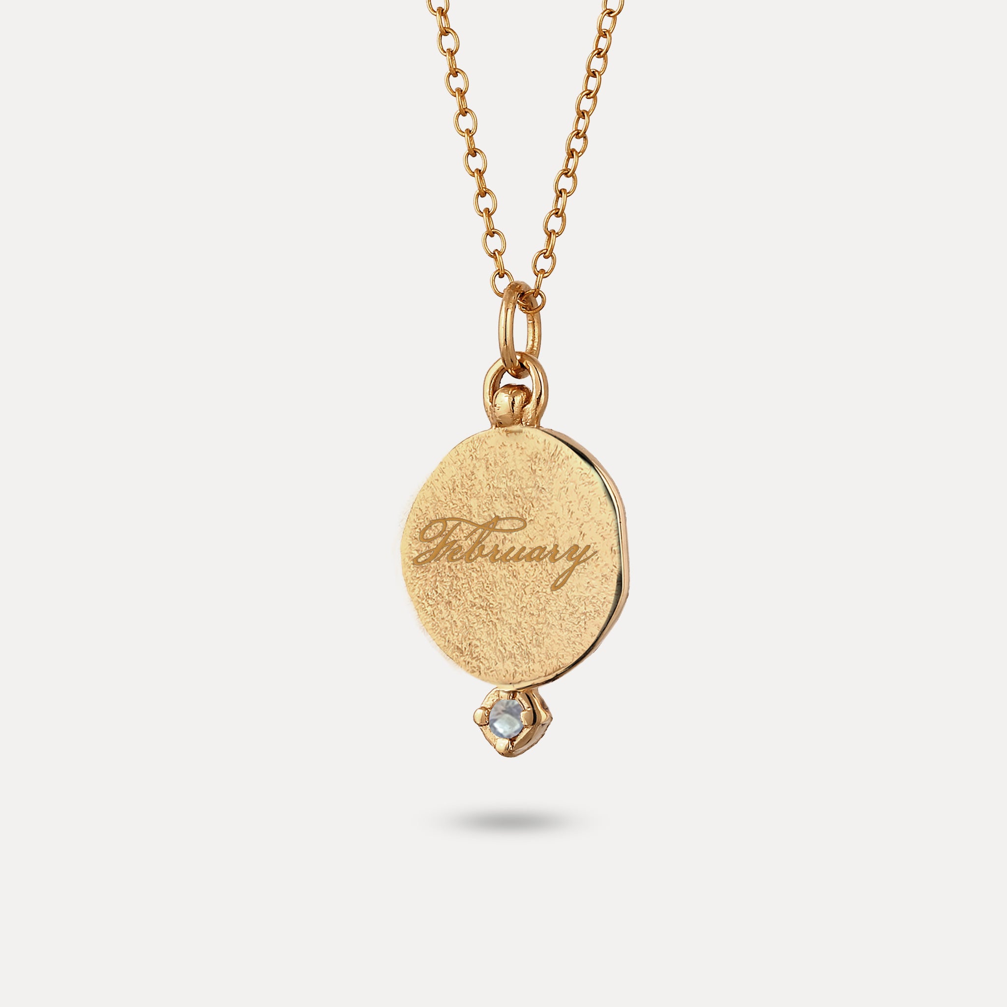 Aquamarin Engravable Fluid Medaillon Pendant - Matte